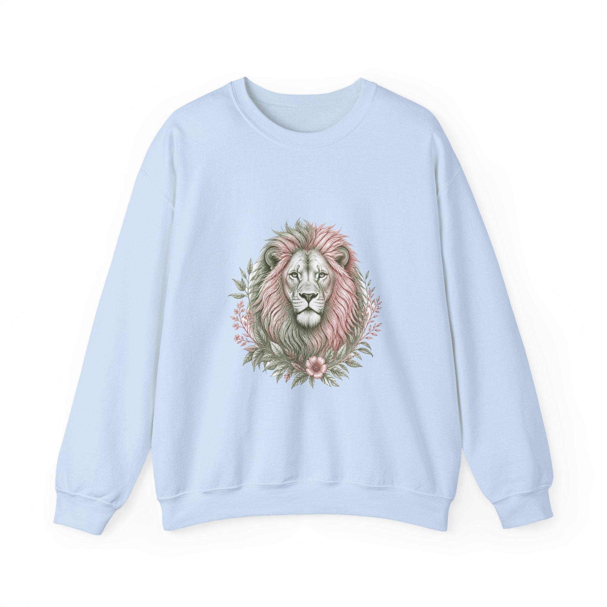 Matching Couple Sweatshirt - Lion & Lamb Matching Couple Premium Fleece Sweatshirt Hand-Drawn Art His Hers Anniversary Gift - Design A