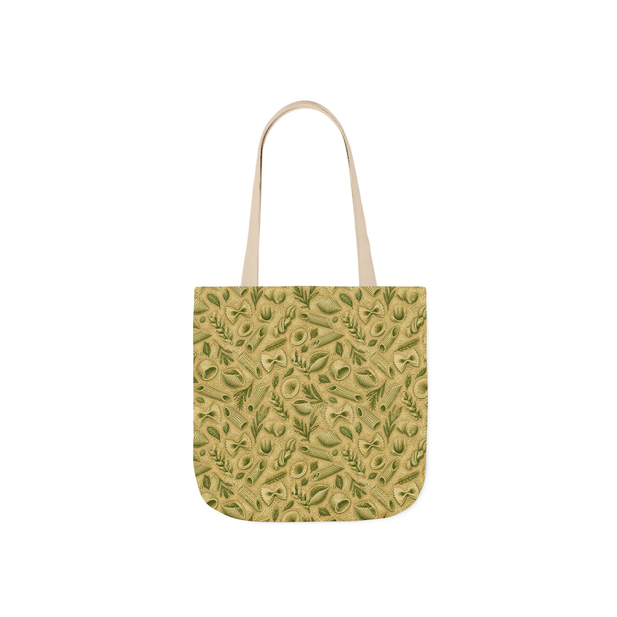 Italian Pasta Shapes Canvas Tote Bag Mediterranean Kitchen Linocut Design Italian Cottagecore Gift