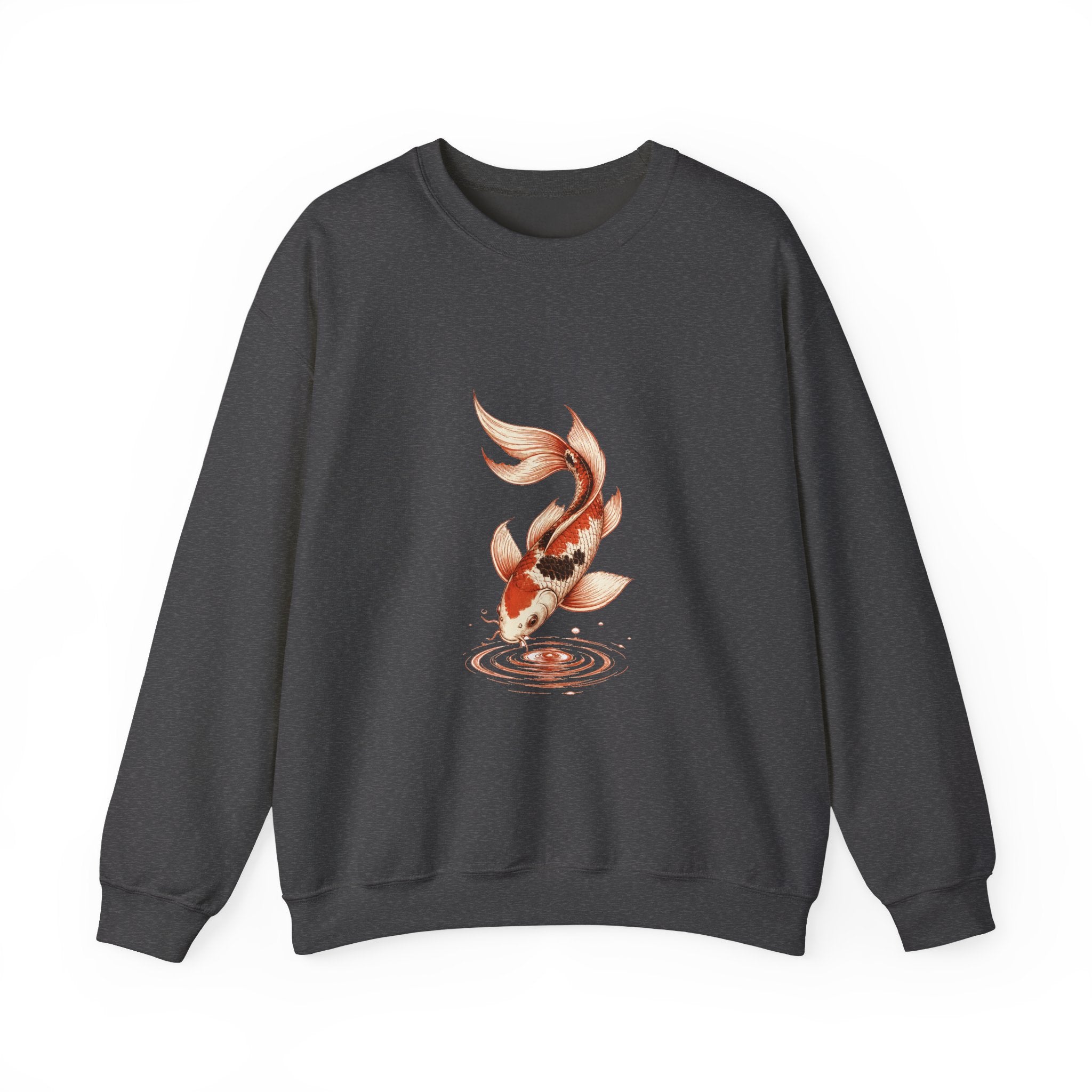 Matching Couple Sweatshirt - Koi Fish Yin Yang Matching Couple Comfort Colors Crew Hand-Drawn Art His Hers Anniversary Gift - Design B