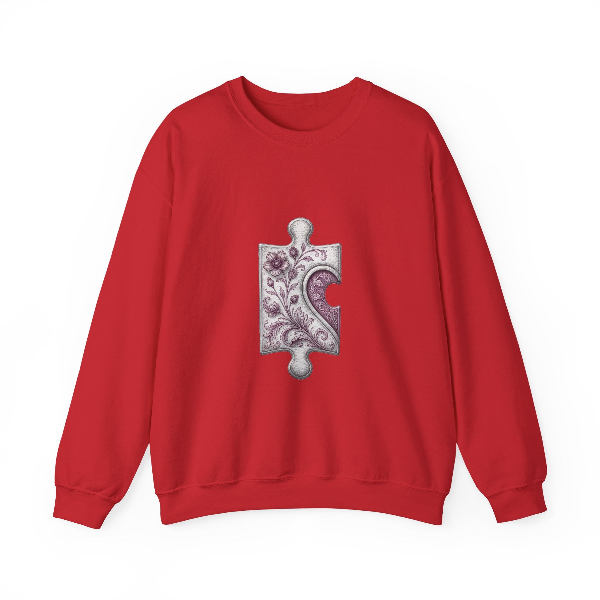 Matching Couple Sweatshirt - Puzzle Pieces Matching Couple Premium Fleece Sweatshirt Vintage Art His Hers Honeymoon Gift - Design A