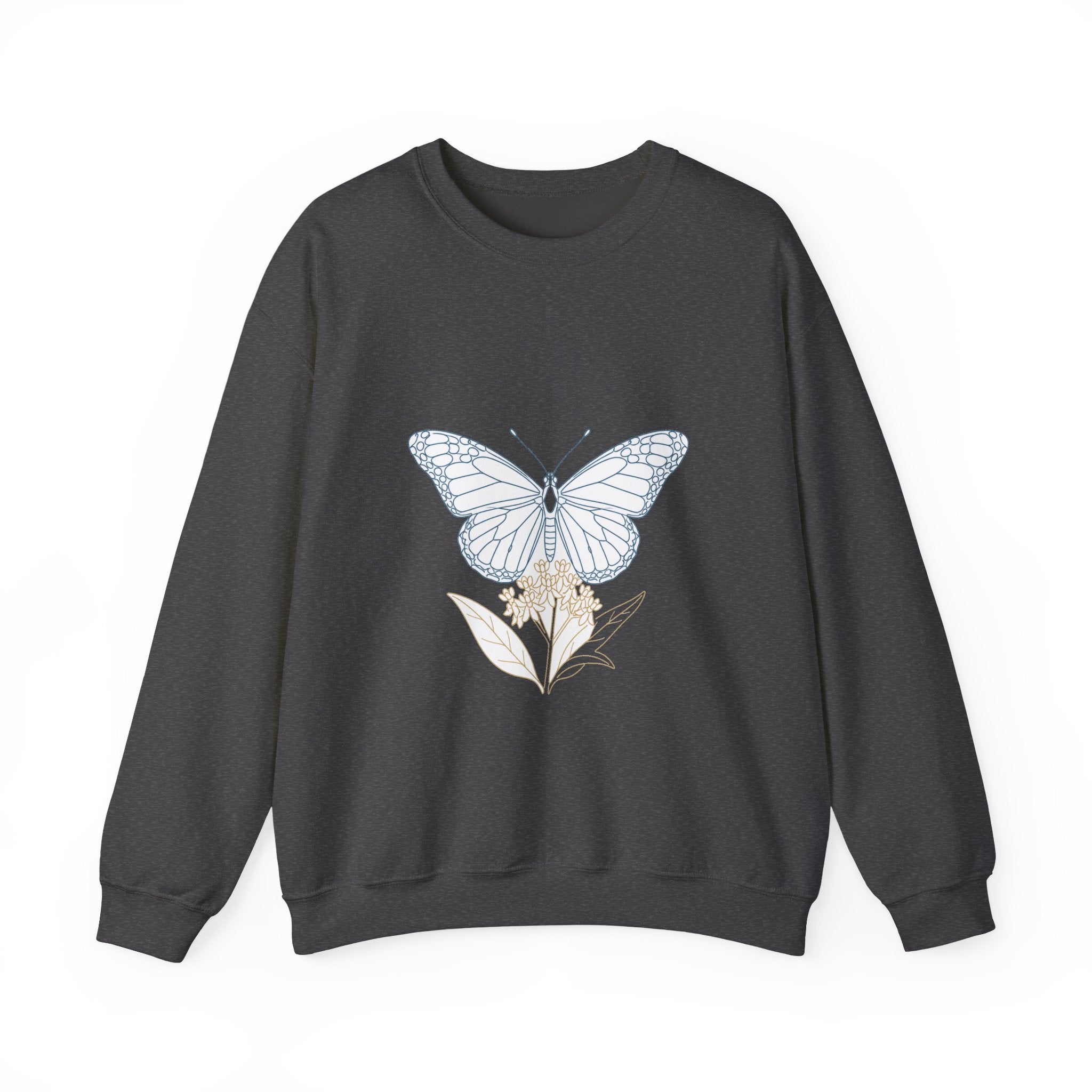 Matching Couple Sweatshirt - Butterfly & Moth Matching Couple Comfort Colors Crew Minimalist Art His Hers Christmas Gift - Design A