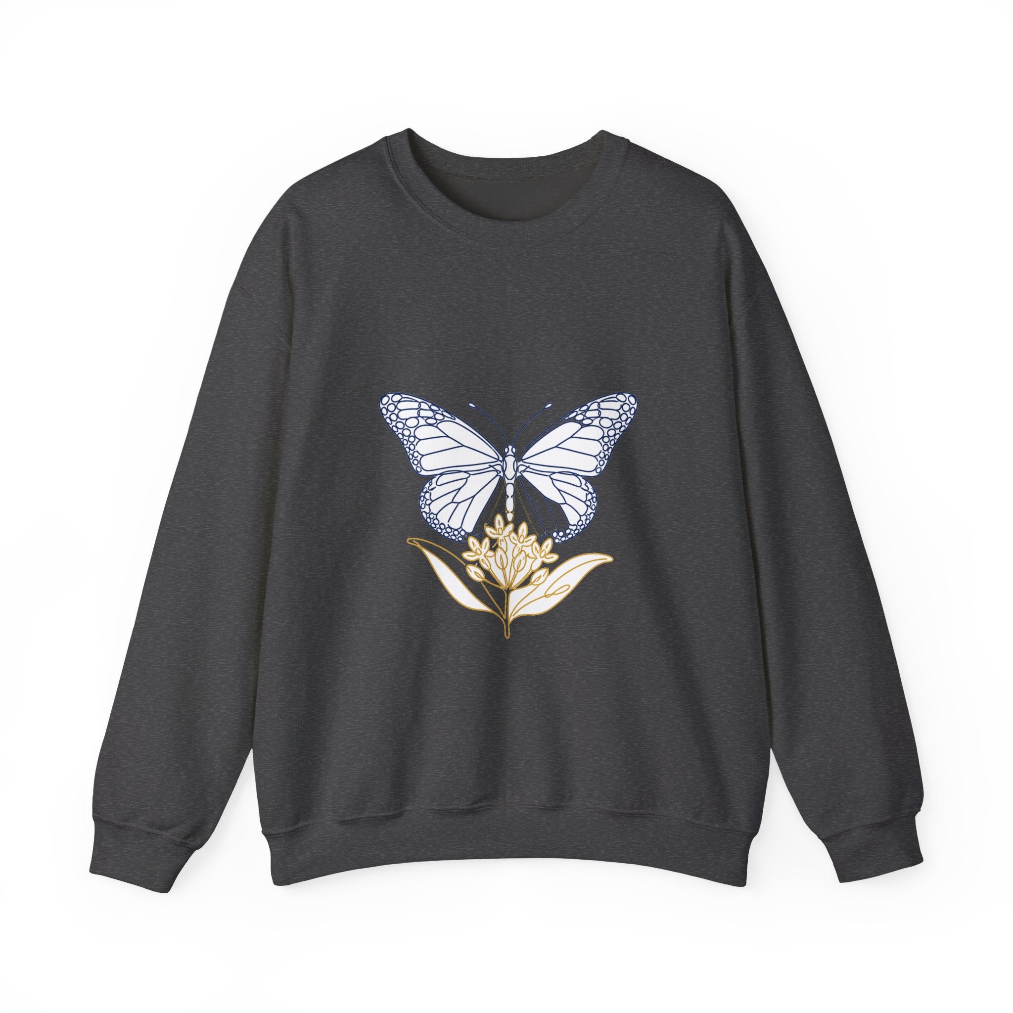 Matching Couple Sweatshirt - Butterfly & Moth Matching Couple Premium Fleece Sweatshirt Minimalist Art His Hers Christmas Gift - Design A