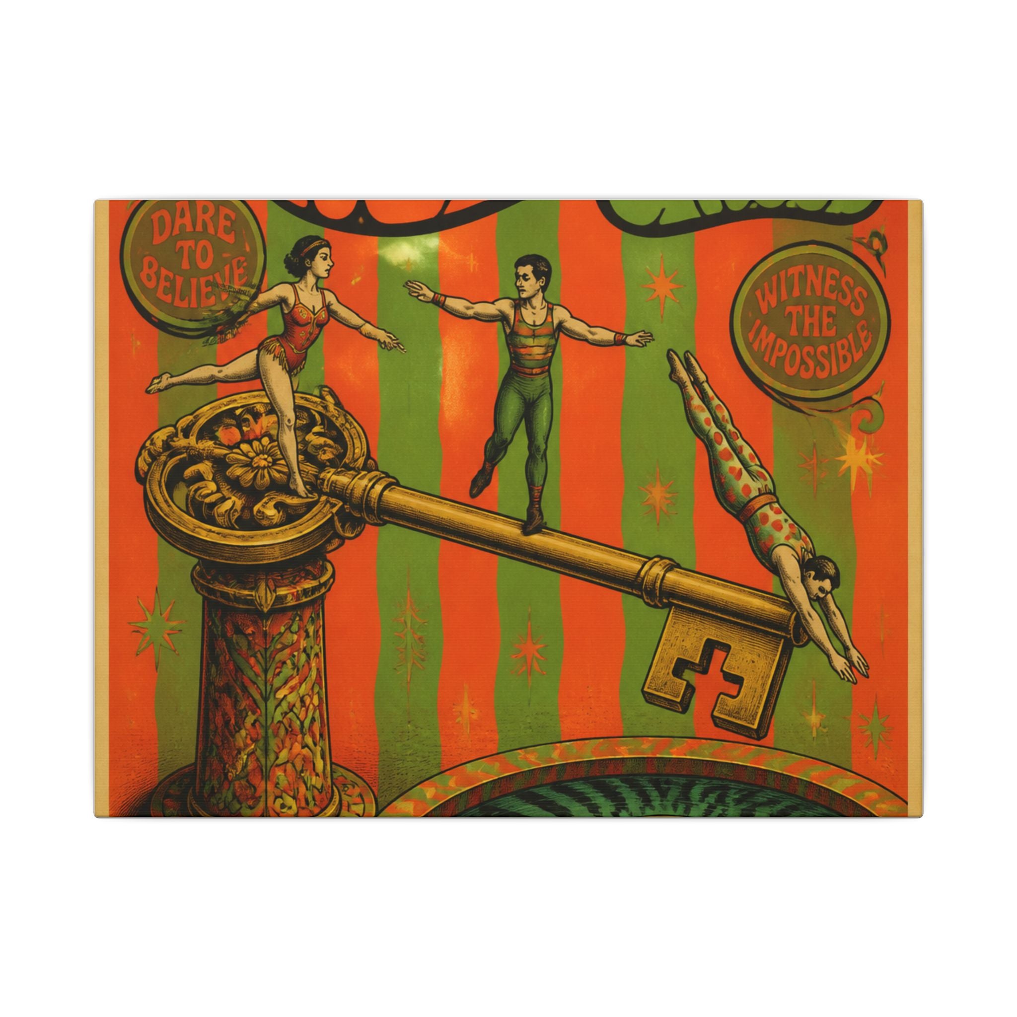 Giant Key Performance Wall Art Canvas 16×20 Psychedelic Cafe Decor Maximalist Print