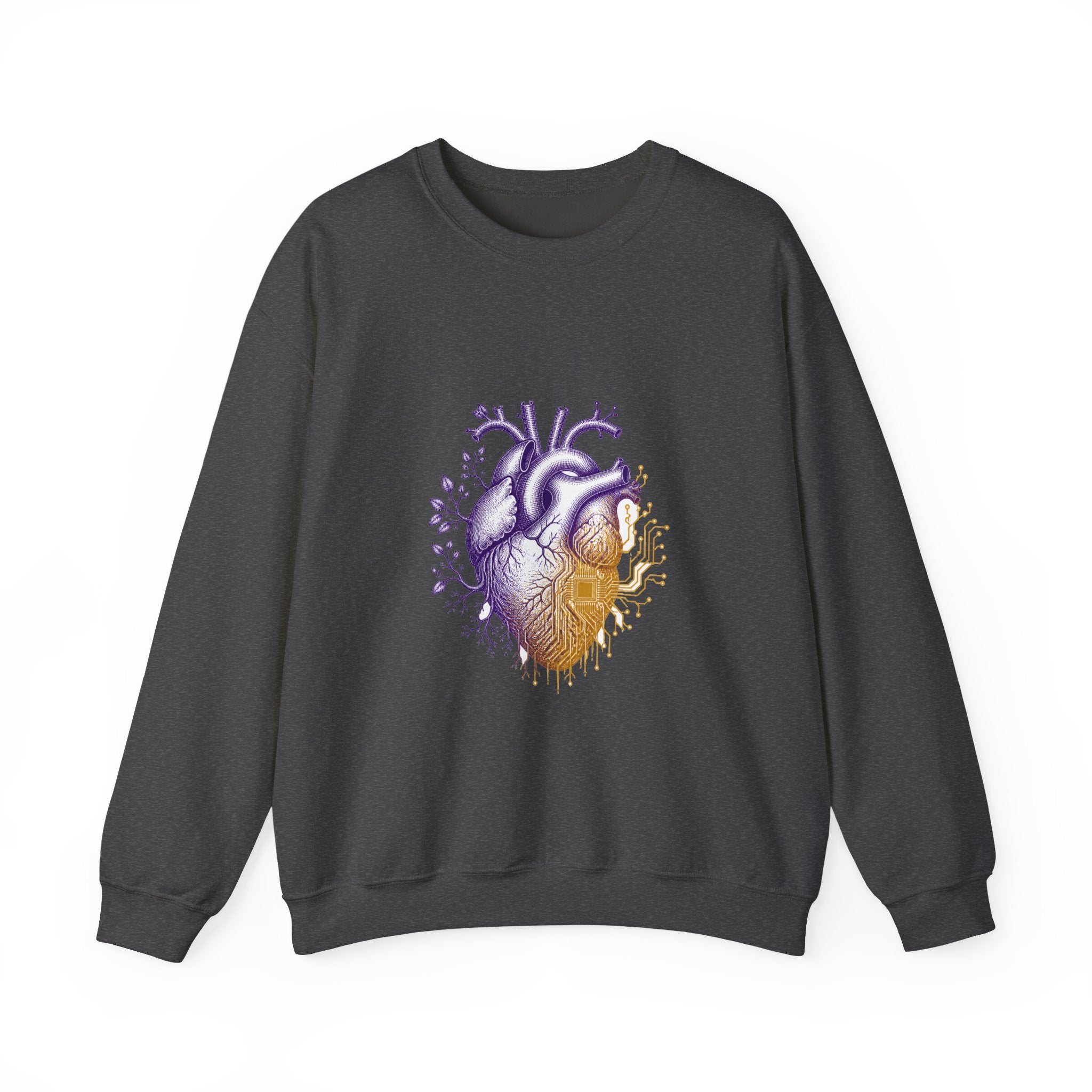 Matching Couple Sweatshirt - Robot & Heart Matching Couple Crewneck Sweatshirt Vintage Art His Hers Wedding Gift - Design B