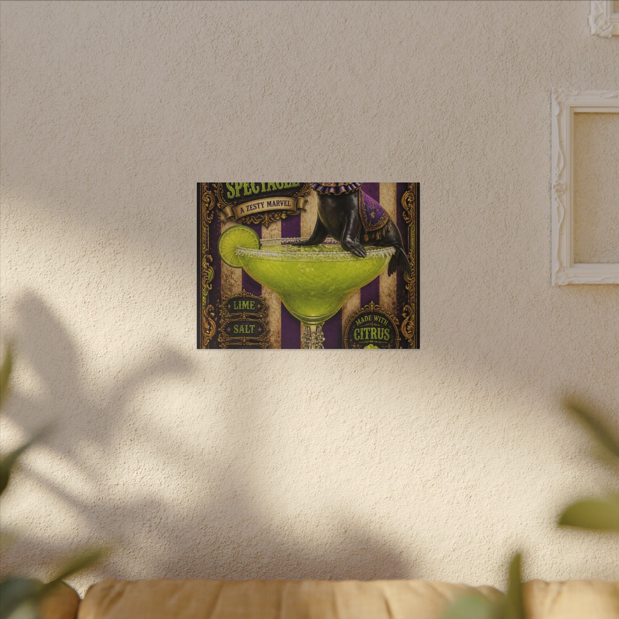 Margarita Balancing Seal Wall Art Canvas 16×20 Baroque Home Office Decor Maximalist Print