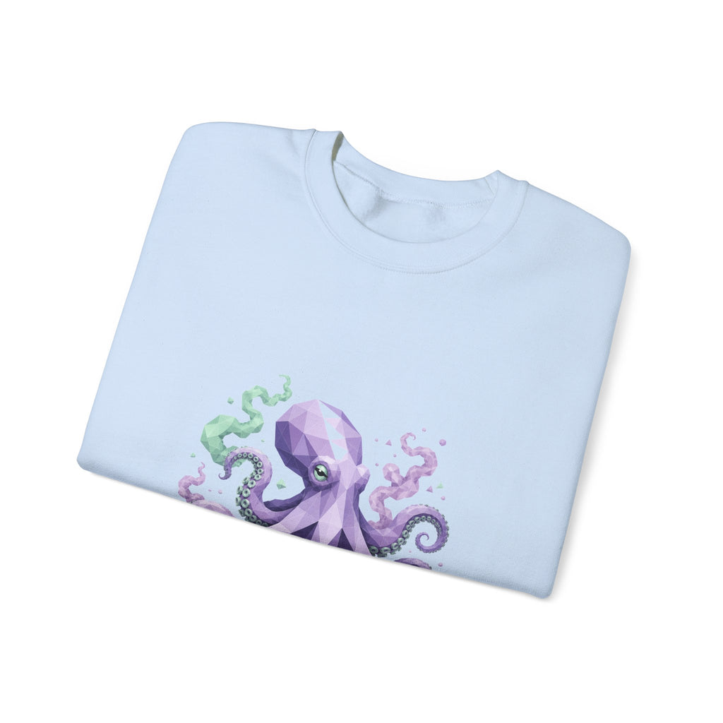 Matching Couple Sweatshirt - Octopus & Jellyfish Matching Couple Crewneck Sweatshirt Geometric Art His Hers Couple Gift - Design A