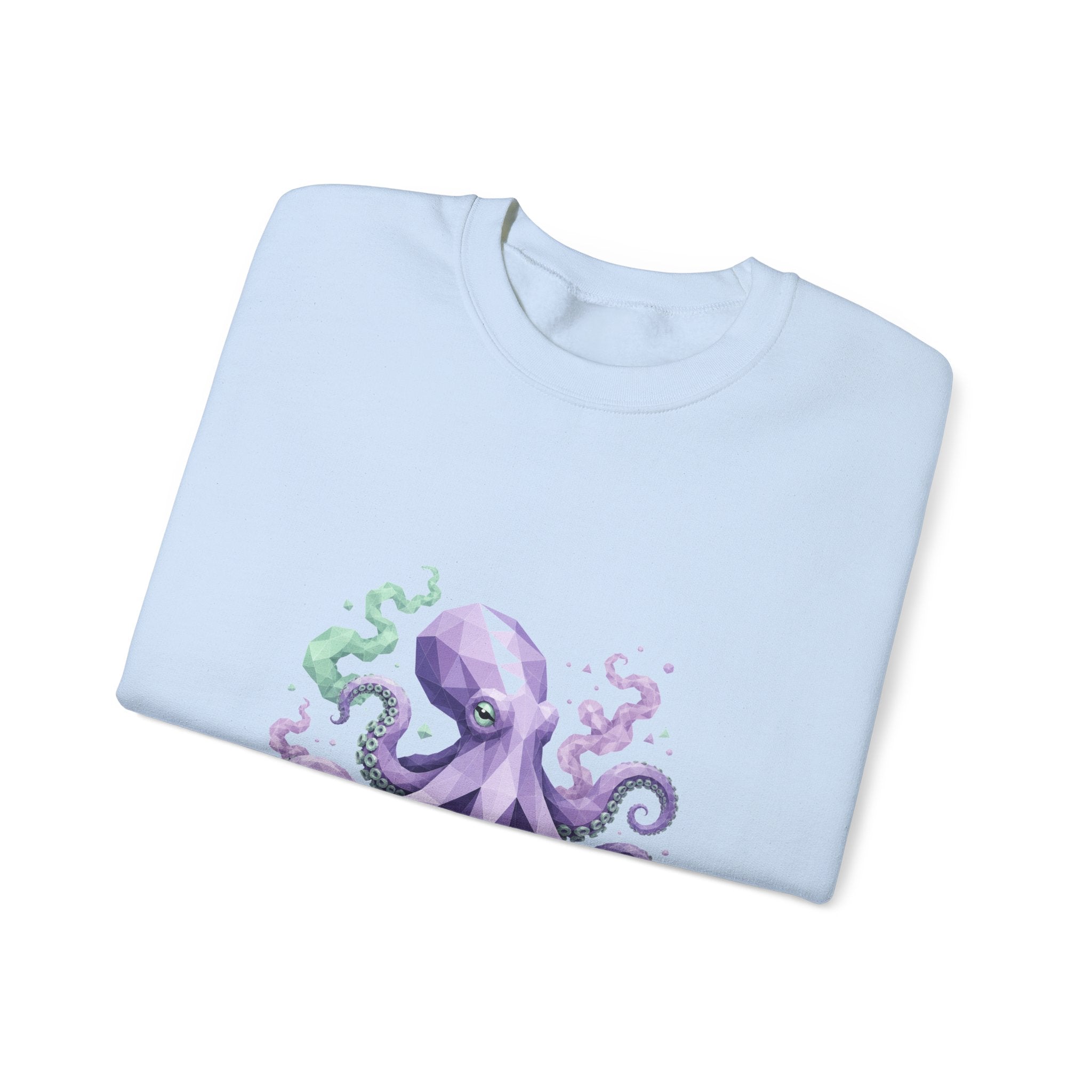 Matching Couple Sweatshirt - Octopus & Jellyfish Matching Couple Crewneck Sweatshirt Geometric Art His Hers Couple Gift - Design A
