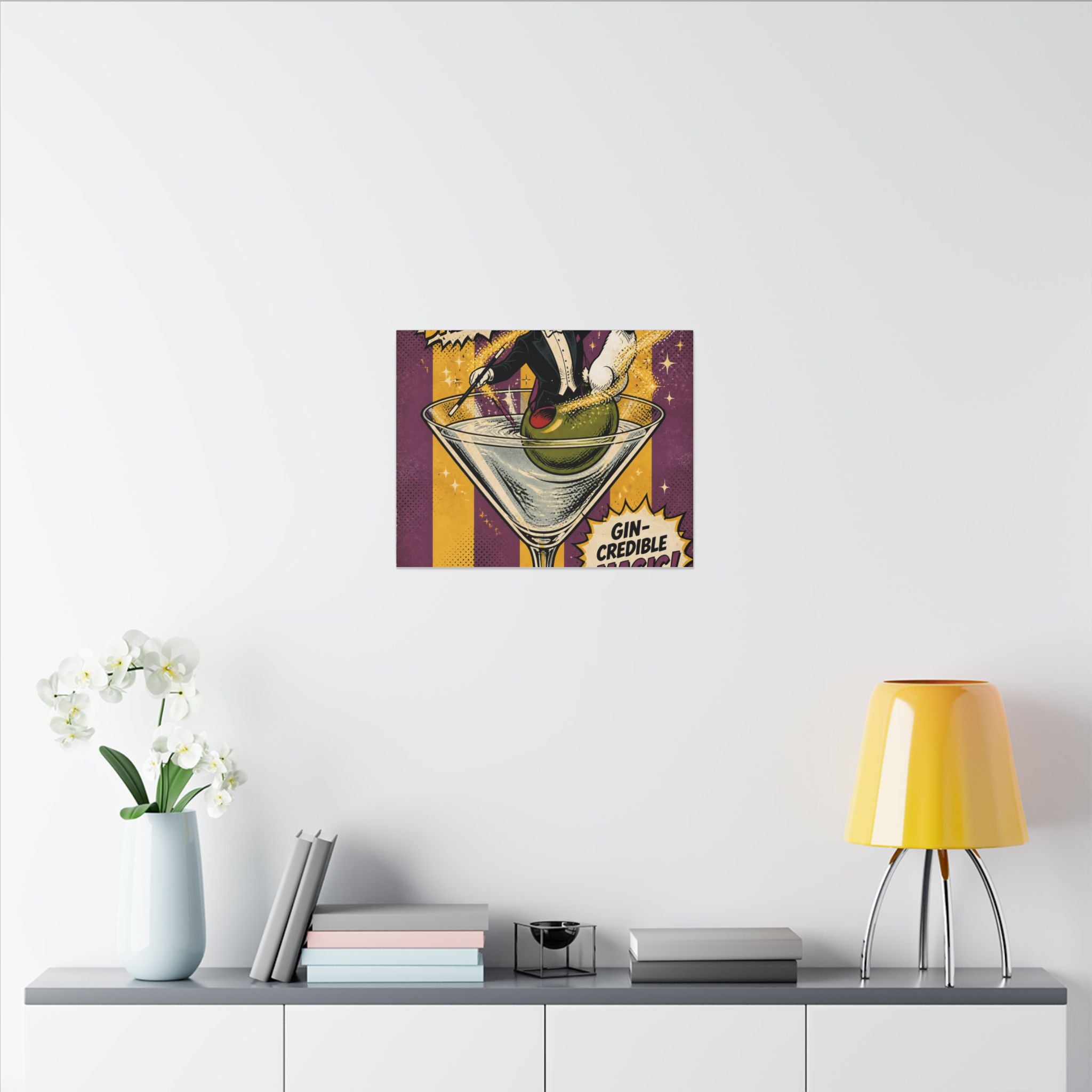 Martini Magician Wall Art Canvas 16×20 Pop Art Living Room Decor Maximalist Print