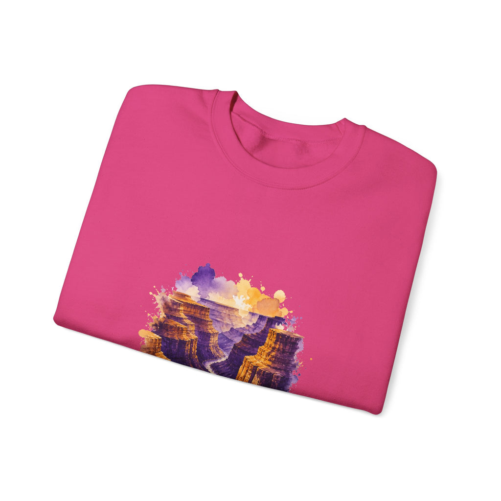 Matching Couple Sweatshirt - Lavender Fields & Canyon Matching Couple Premium Fleece Sweatshirt Watercolor Art His Hers Birthday Gift - Design B