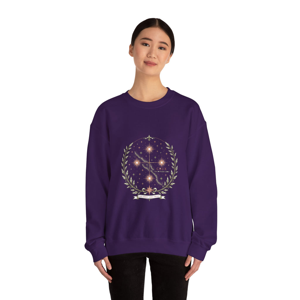 Matching Couple Sweatshirt - Aurora & Southern Cross Matching Couple Premium Fleece Sweatshirt Vintage Art His Hers Honeymoon Gift - Design B