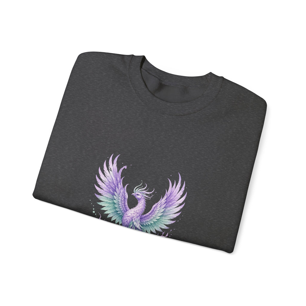 Matching Couple Sweatshirt - Dragon & Phoenix Matching Couple Crewneck Sweatshirt Watercolor Art His Hers Engagement Gift - Design B