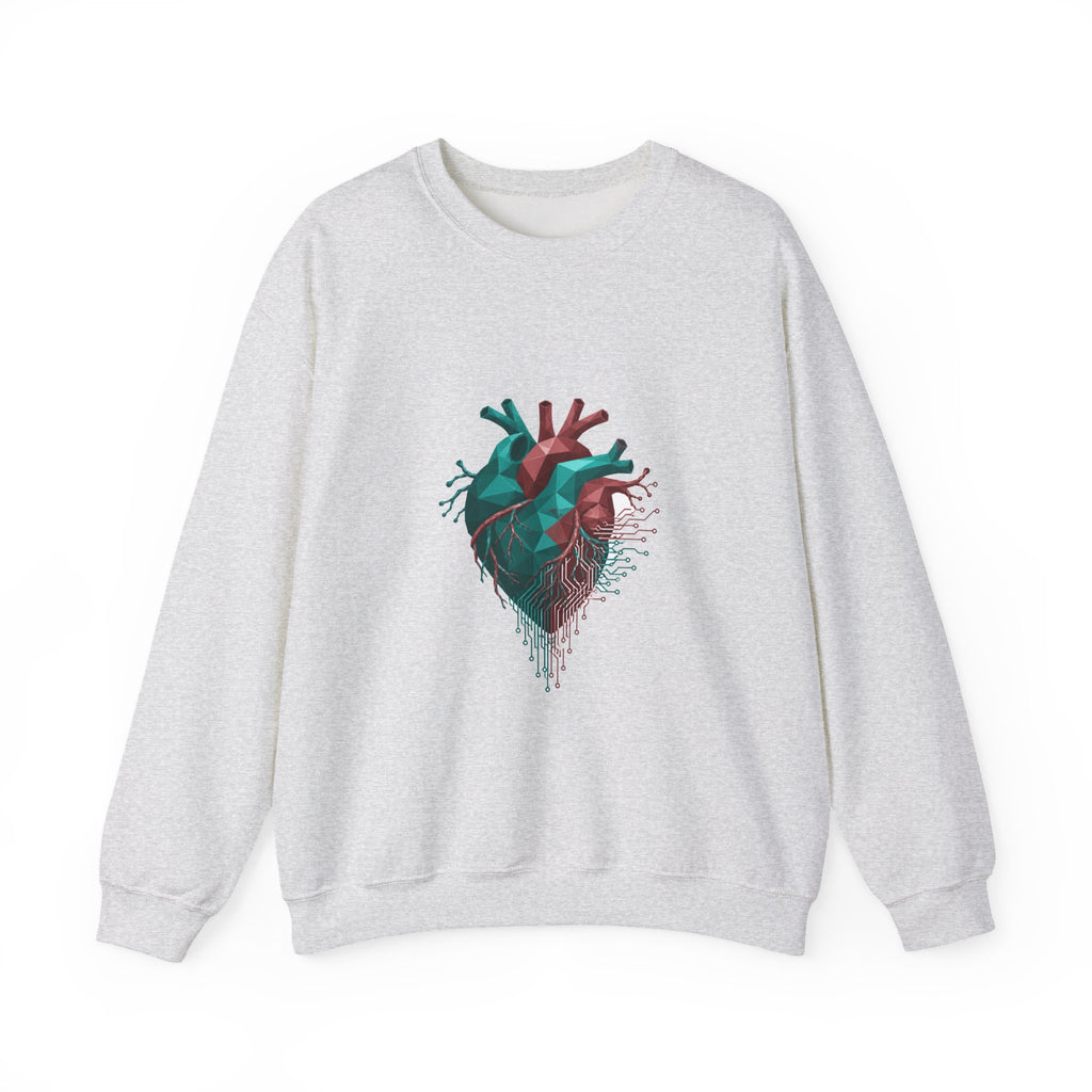 Matching Couple Sweatshirt - Robot & Heart Matching Couple Comfort Colors Crew Geometric Art His Hers Love Gift - Design B