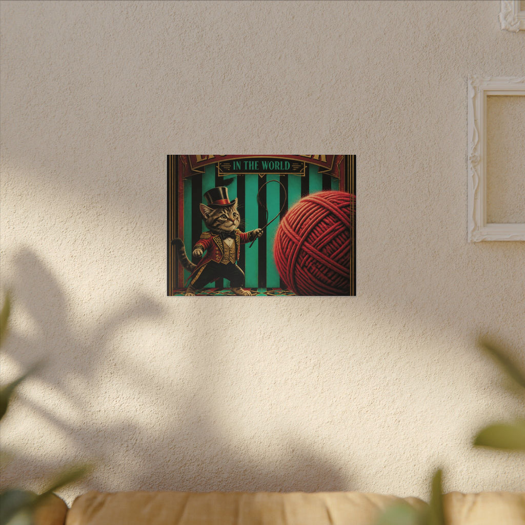 Cat Lion Tamer Wall Art Canvas 16×20 Art Deco Entryway Decor Maximalist Print