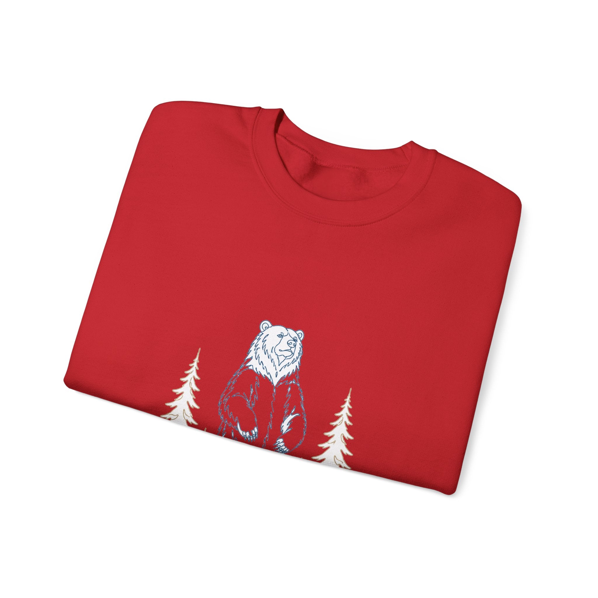 Matching Couple Sweatshirt - Bear & Deer Matching Couple Premium Fleece Sweatshirt Minimalist Art His Hers Christmas Gift - Design A