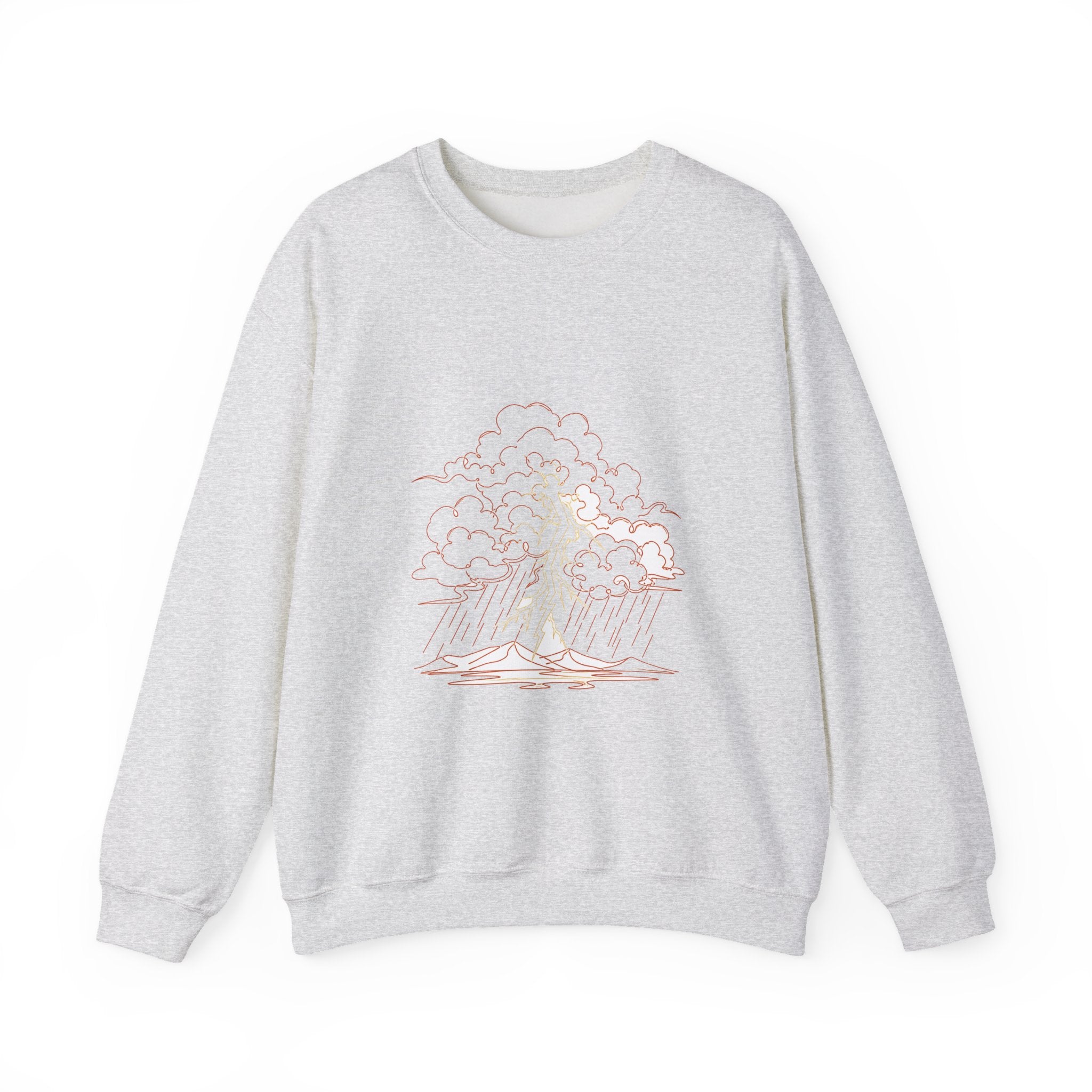 Matching Couple Sweatshirt - Storm & Rainbow Matching Couple Premium Fleece Sweatshirt Minimalist Art His Hers Christmas Gift - Design A