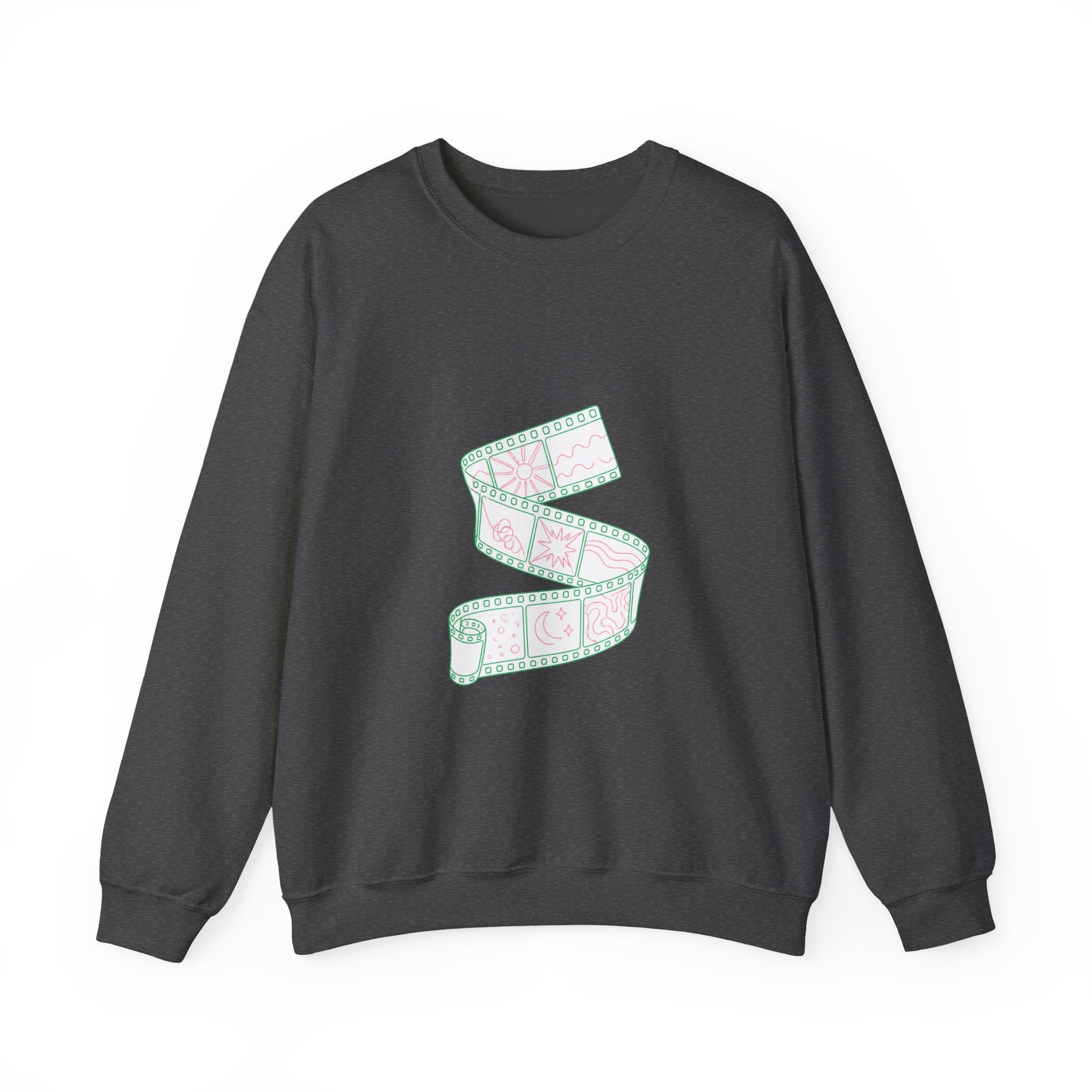 Matching Couple Sweatshirt - Camera & Film Matching Couple Crewneck Sweatshirt Minimalist Art His Hers Valentine Gift - Design B