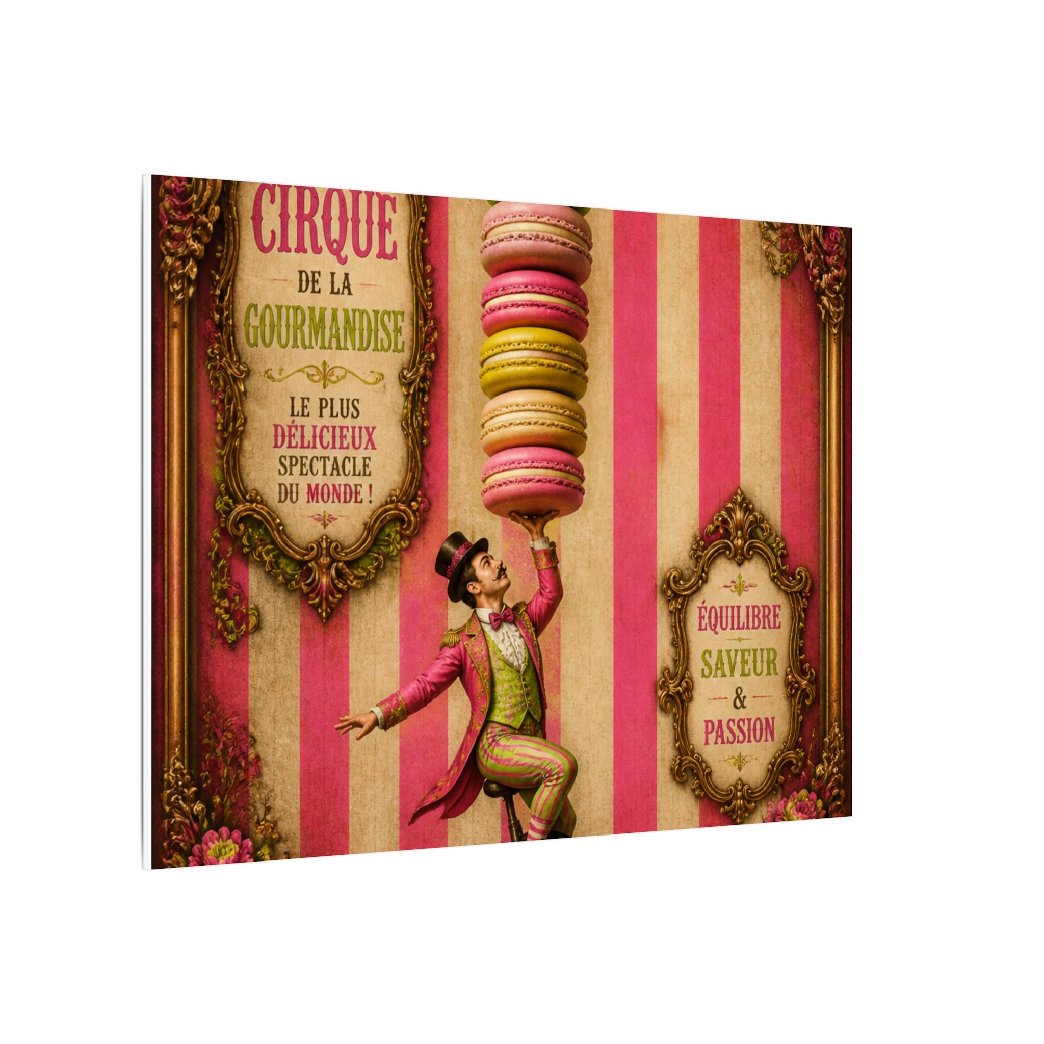 Macaron Balancing Tower Wall Art Canvas 16×20 Baroque Home Office Decor Maximalist Print