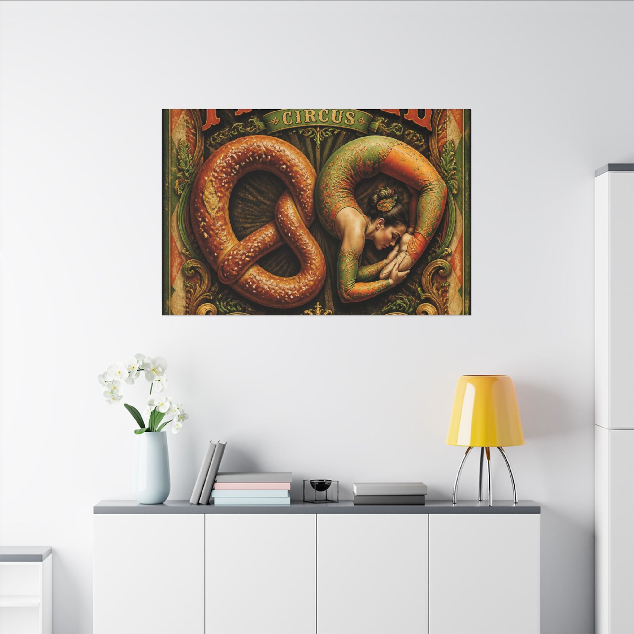 Pretzel Contortionist Wall Art Canvas 24×36 Baroque Studio Decor Maximalist Print
