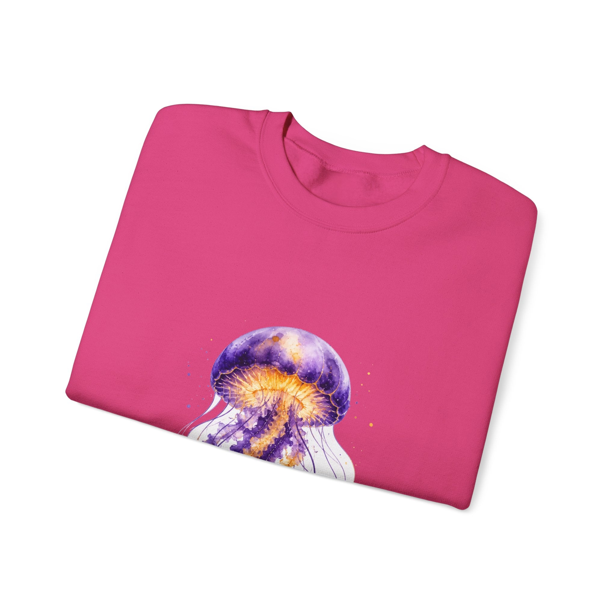 Matching Couple Sweatshirt - Octopus & Jellyfish Matching Couple Comfort Colors Crew Watercolor Art His Hers Birthday Gift - Design B
