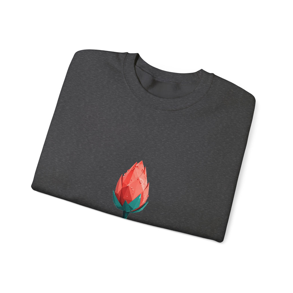 Matching Couple Sweatshirt - Open & Closed Lotus Matching Couple Premium Fleece Sweatshirt Geometric Art His Hers Love Gift - Design B
