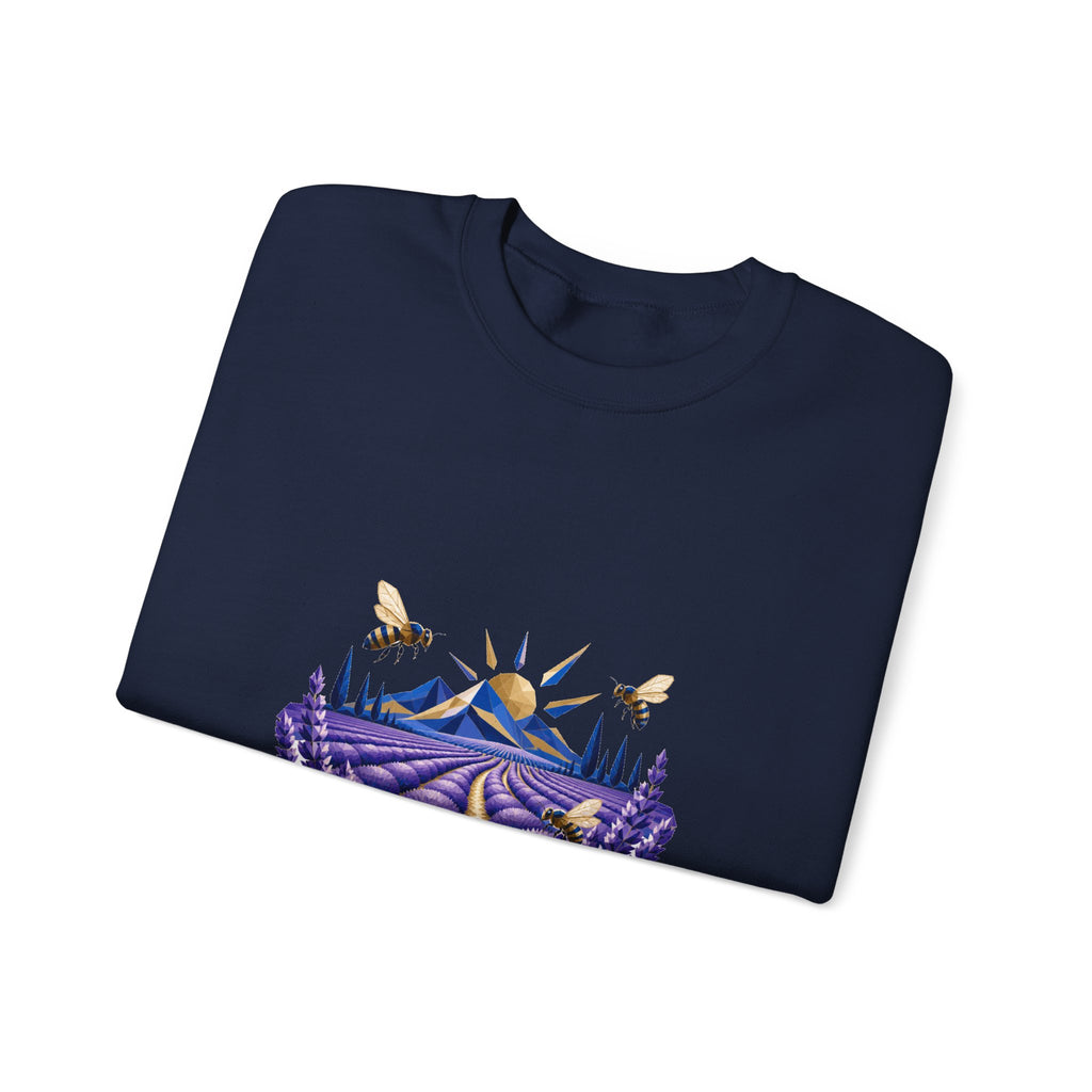 Matching Couple Sweatshirt - Lavender Fields & Canyon Matching Couple Comfort Colors Crew Geometric Art His Hers Love Gift - Design A