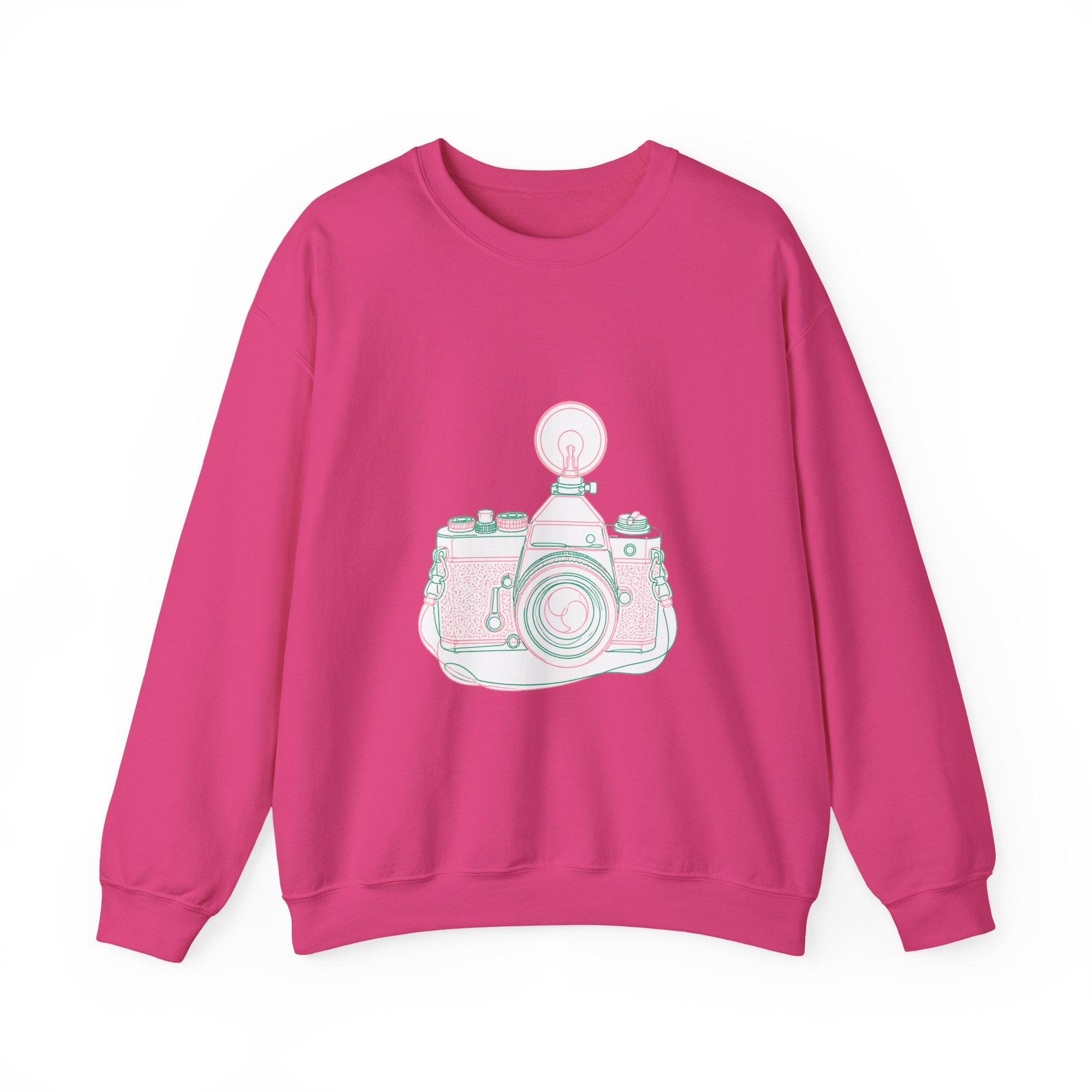 Matching Couple Sweatshirt - Camera & Film Matching Couple Crewneck Sweatshirt Minimalist Art His Hers Valentine Gift - Design A
