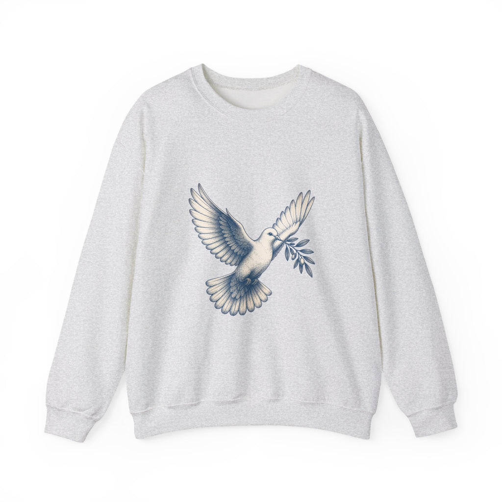 Matching Couple Sweatshirt - Wolf & Dove Matching Couple Premium Fleece Sweatshirt Hand-Drawn Art His Hers Anniversary Gift - Design B