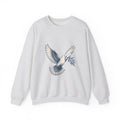 Matching Couple Sweatshirt - Wolf & Dove Matching Couple Premium Fleece Sweatshirt Hand-Drawn Art His Hers Anniversary Gift - Design B