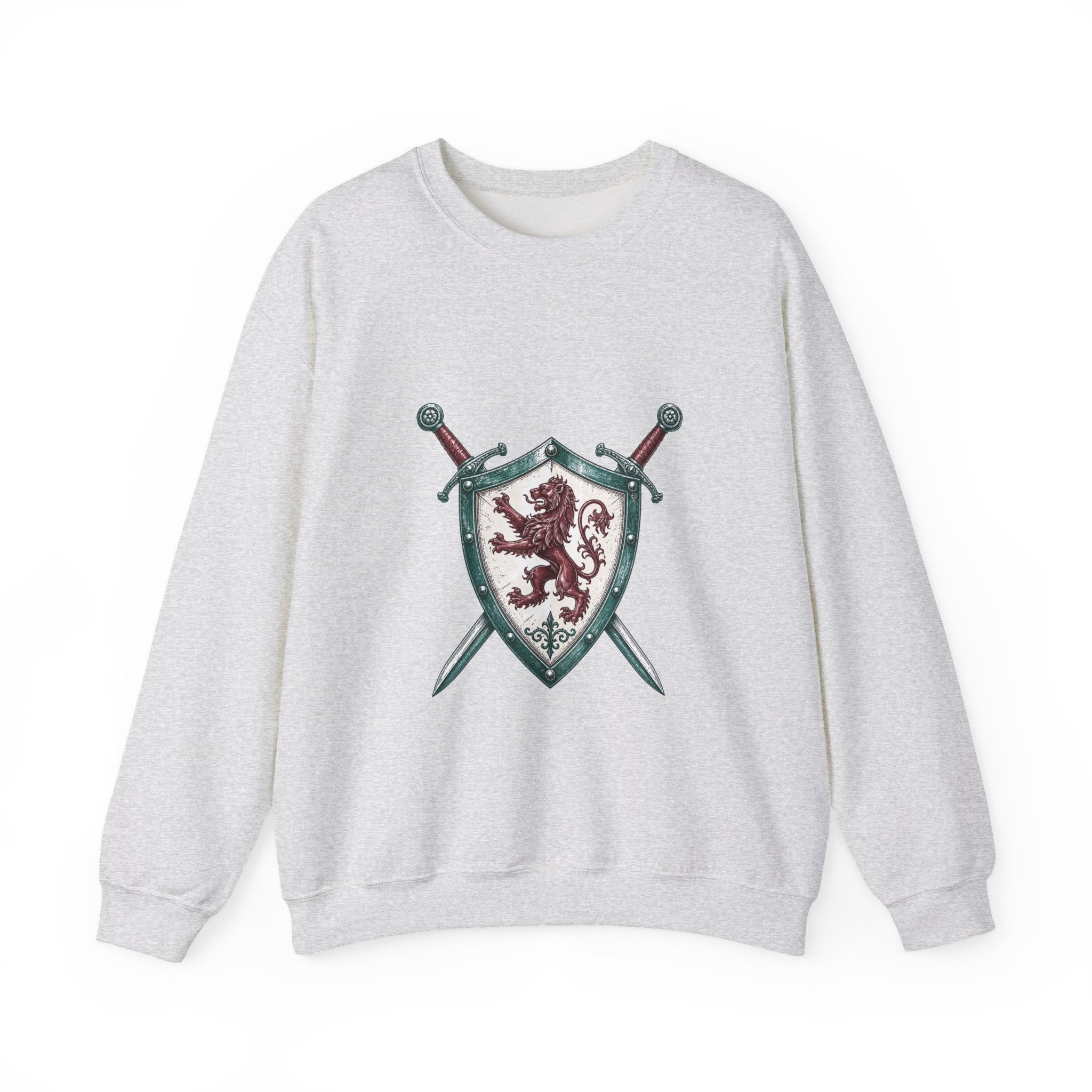 Matching Couple Sweatshirt - Crown & Shield Matching Couple Crewneck Sweatshirt Hand-Drawn Art His Hers Best Friend Gift - Design B