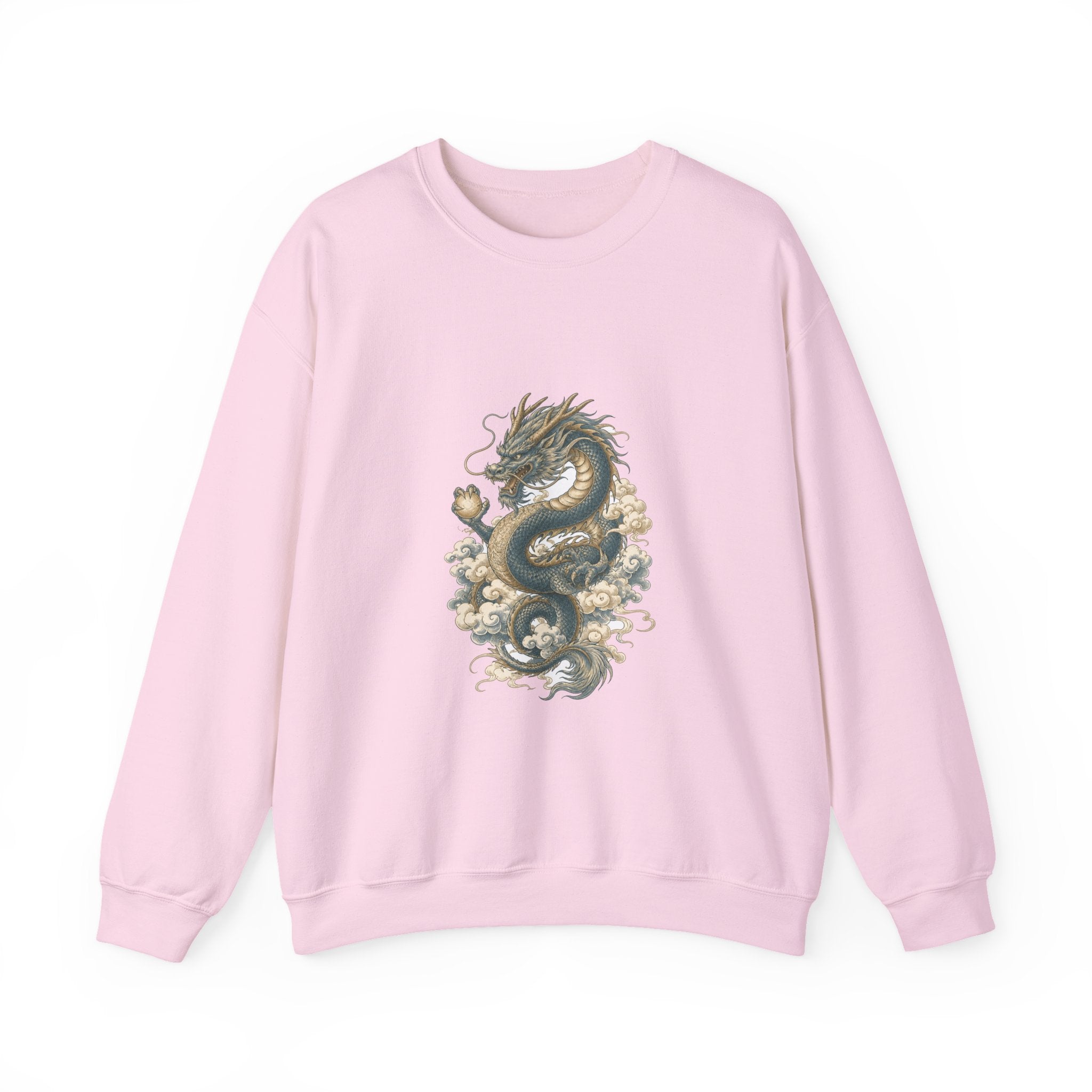 Matching Couple Sweatshirt - Dragon & Phoenix Matching Couple Crewneck Sweatshirt Hand-Drawn Art His Hers Best Friend Gift - Design A