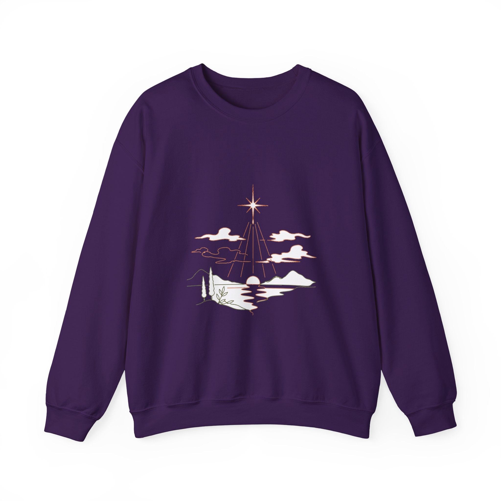 Matching Couple Sweatshirt - Evening & Morning Star Matching Couple Premium Fleece Sweatshirt Minimalist Art His Hers Christmas Gift - Design A