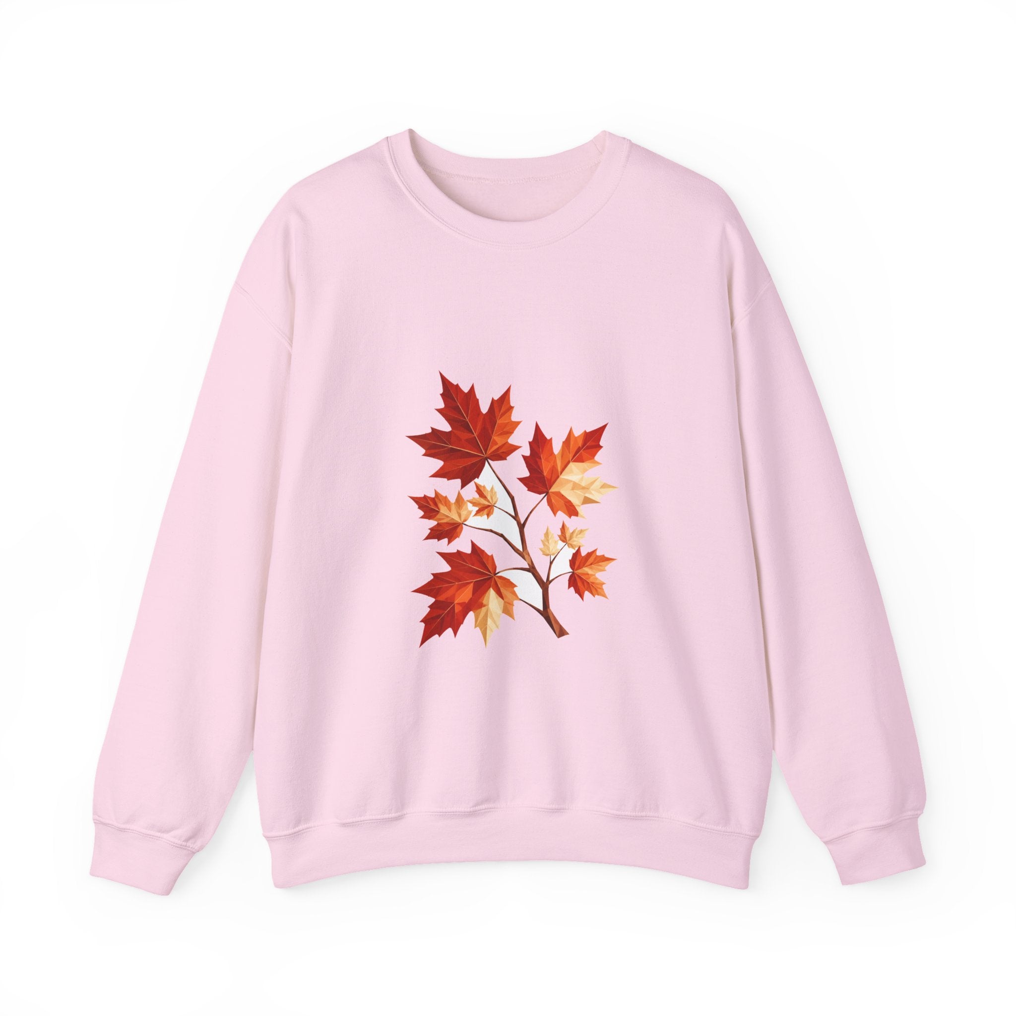 Matching Couple Sweatshirt - Cherry Blossom & Maple Leaf Matching Couple Comfort Colors Crew Geometric Art His Hers Love Gift - Design B