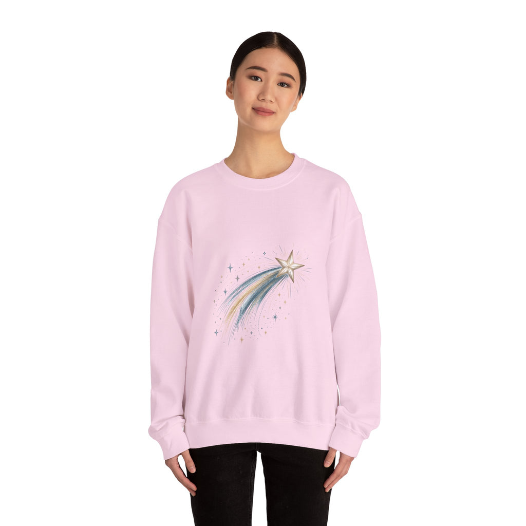 Matching Couple Sweatshirt - Shooting Star & North Star Matching Couple Crewneck Sweatshirt Hand-Drawn Art His Hers Best Friend Gift - Design A