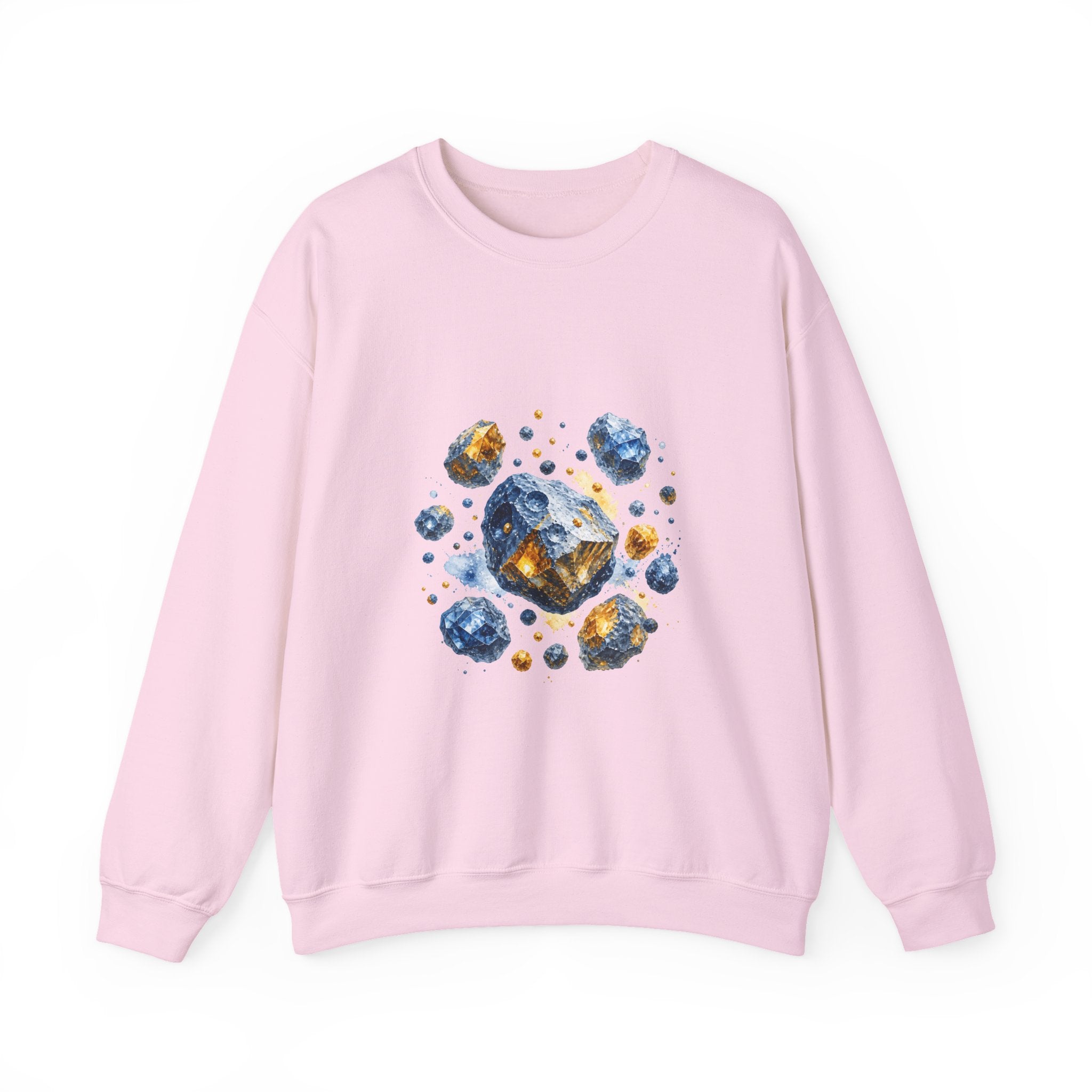 Matching Couple Sweatshirt - Comet & Asteroid Matching Couple Crewneck Sweatshirt Watercolor Art His Hers Engagement Gift - Design B