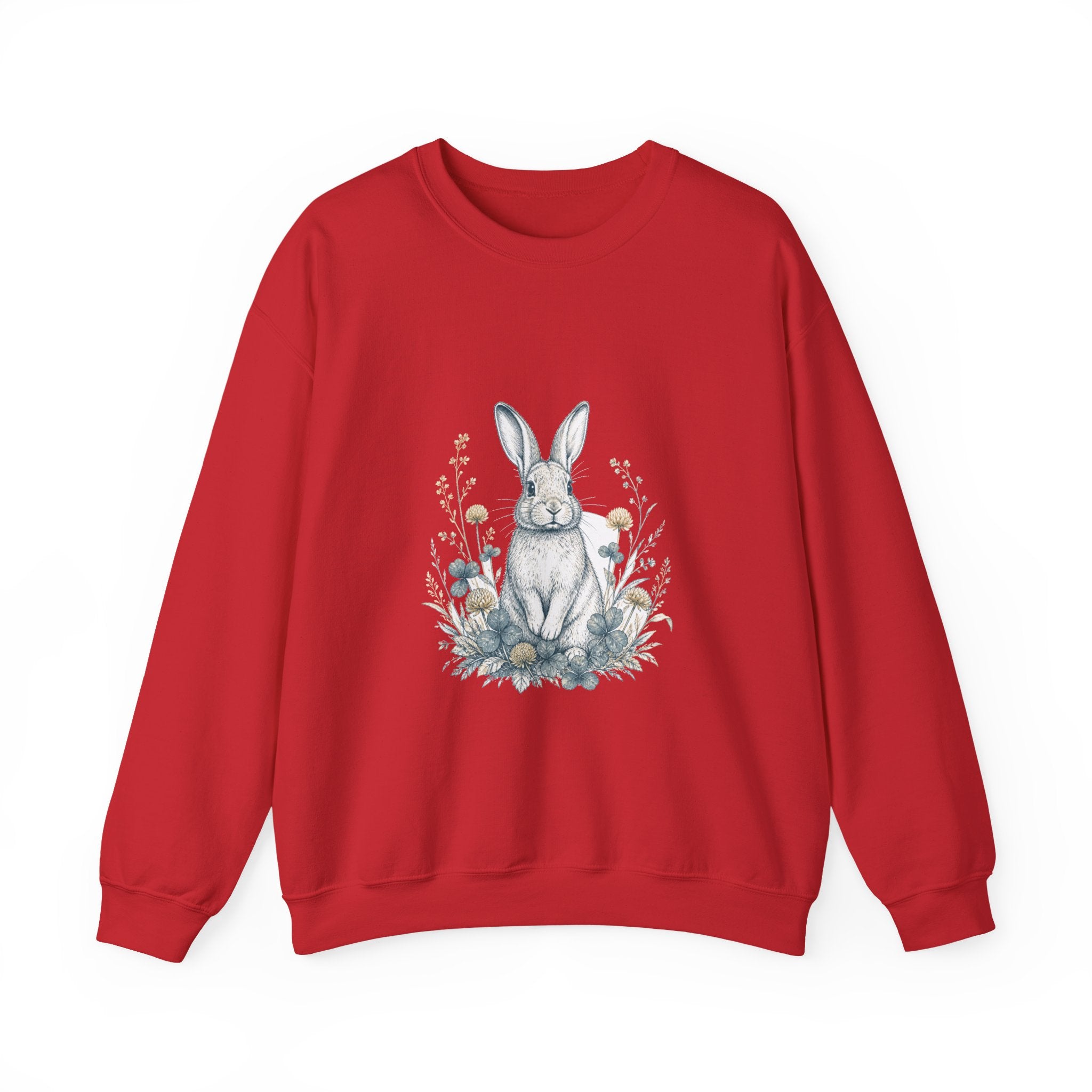 Matching Couple Sweatshirt - Fox & Rabbit Matching Couple Crewneck Sweatshirt Hand-Drawn Art His Hers Best Friend Gift - Design B