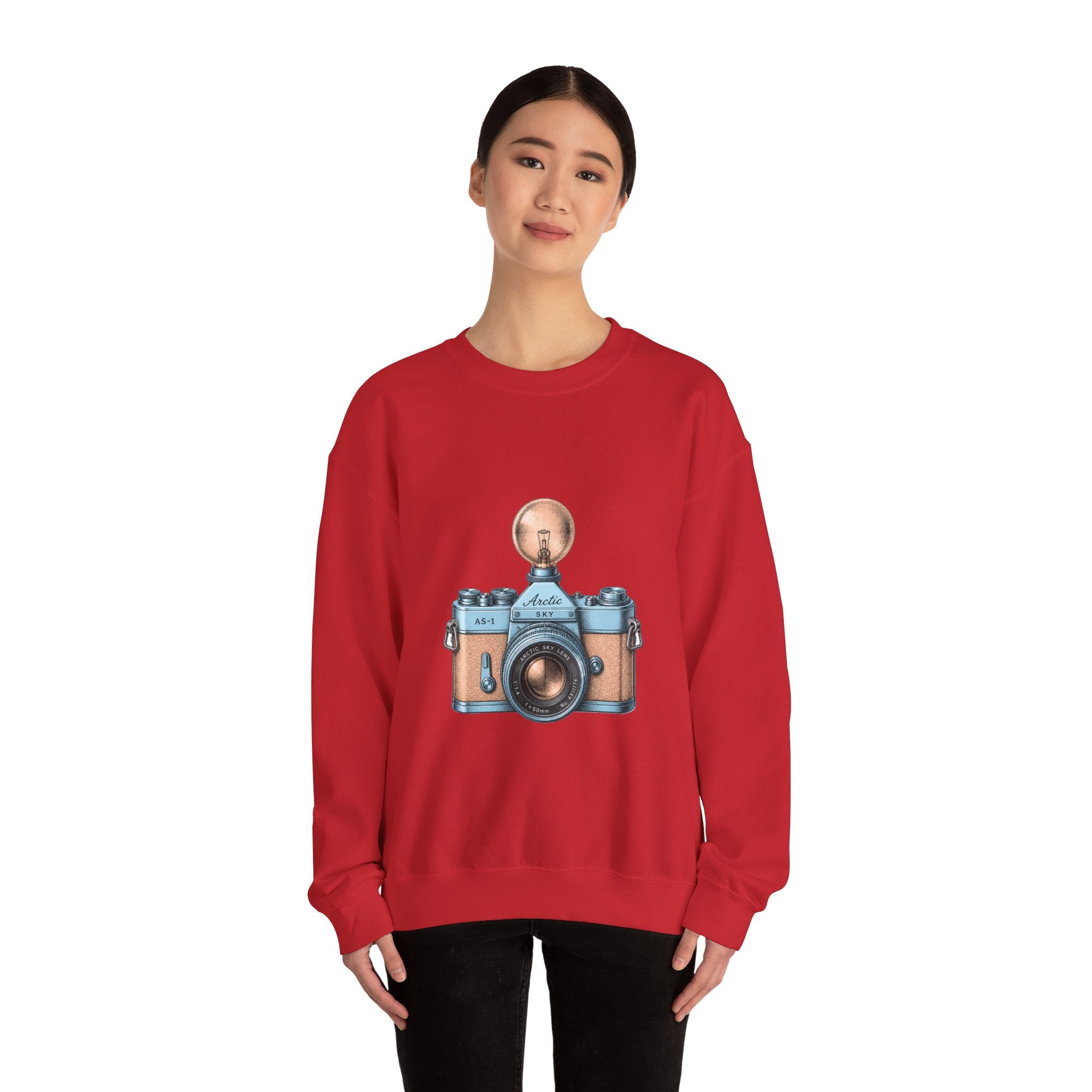 Matching Couple Sweatshirt - Camera & Film Matching Couple Crewneck Sweatshirt Vintage Art His Hers Wedding Gift - Design A