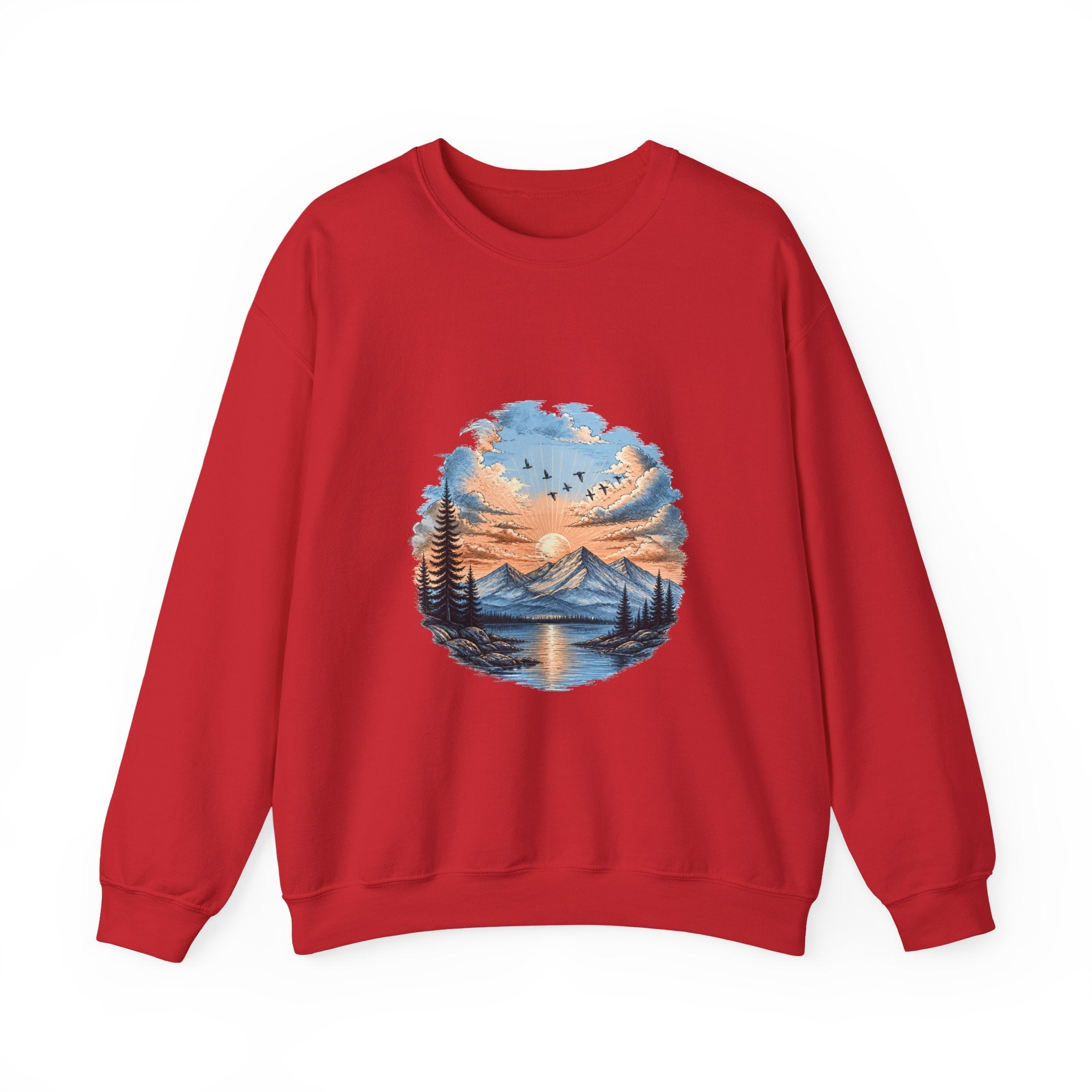 Matching Couple Sweatshirt - Sunrise & Sunset Matching Couple Crewneck Sweatshirt Hand-Drawn Art His Hers Best Friend Gift - Design B