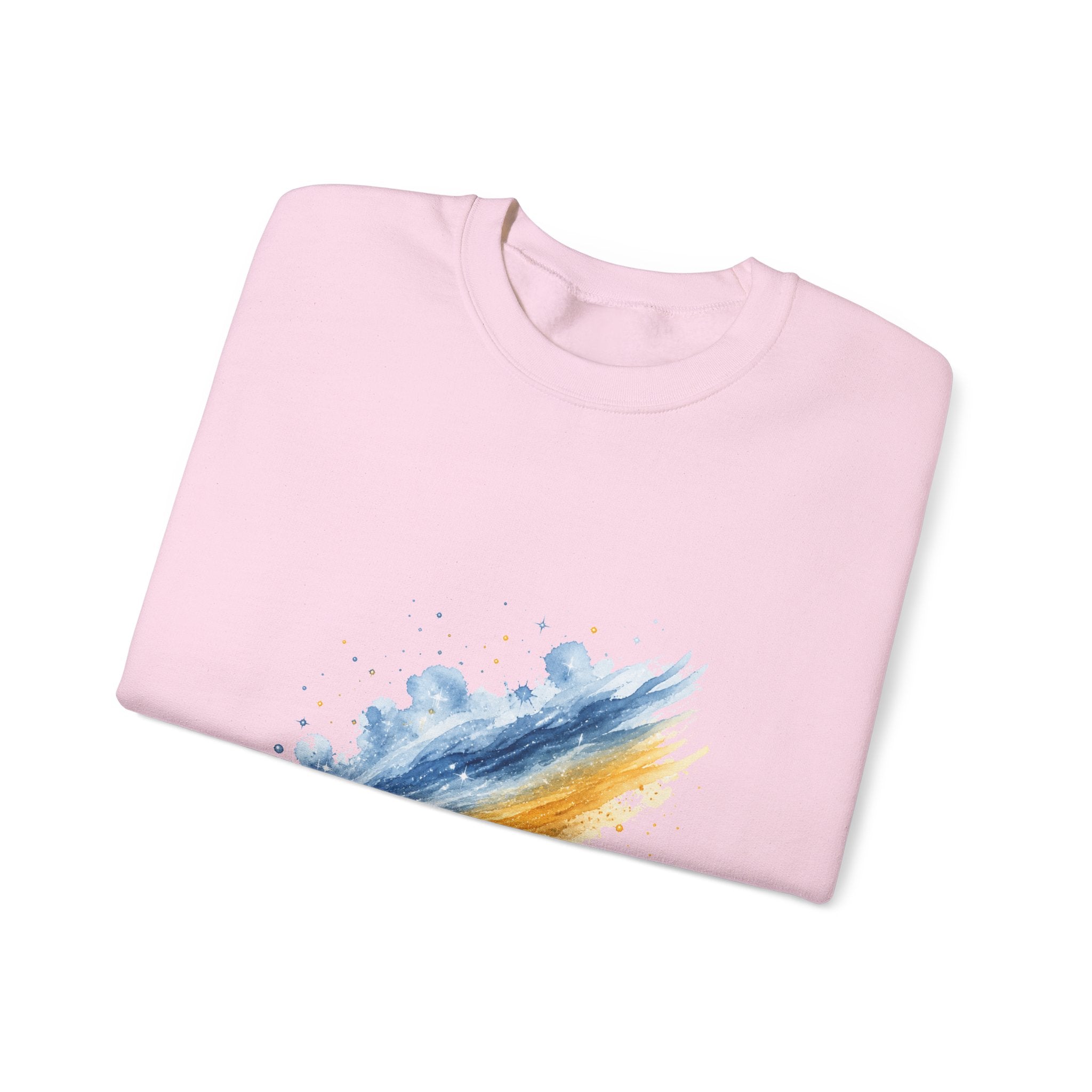 Matching Couple Sweatshirt - Comet & Asteroid Matching Couple Crewneck Sweatshirt Watercolor Art His Hers Engagement Gift - Design A