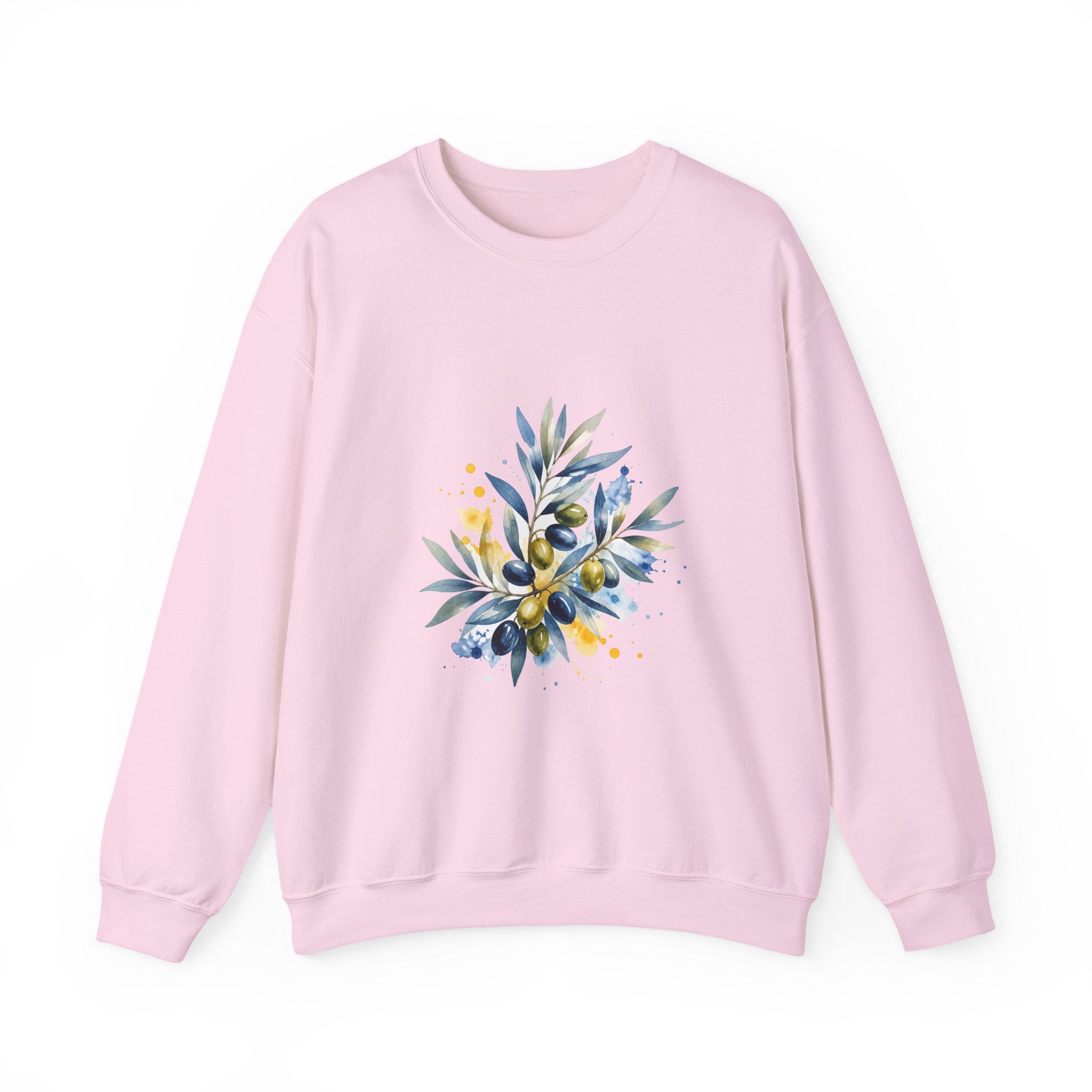 Matching Couple Sweatshirt - Olive Branch & Fig Matching Couple Premium Fleece Sweatshirt Watercolor Art His Hers Birthday Gift - Design A