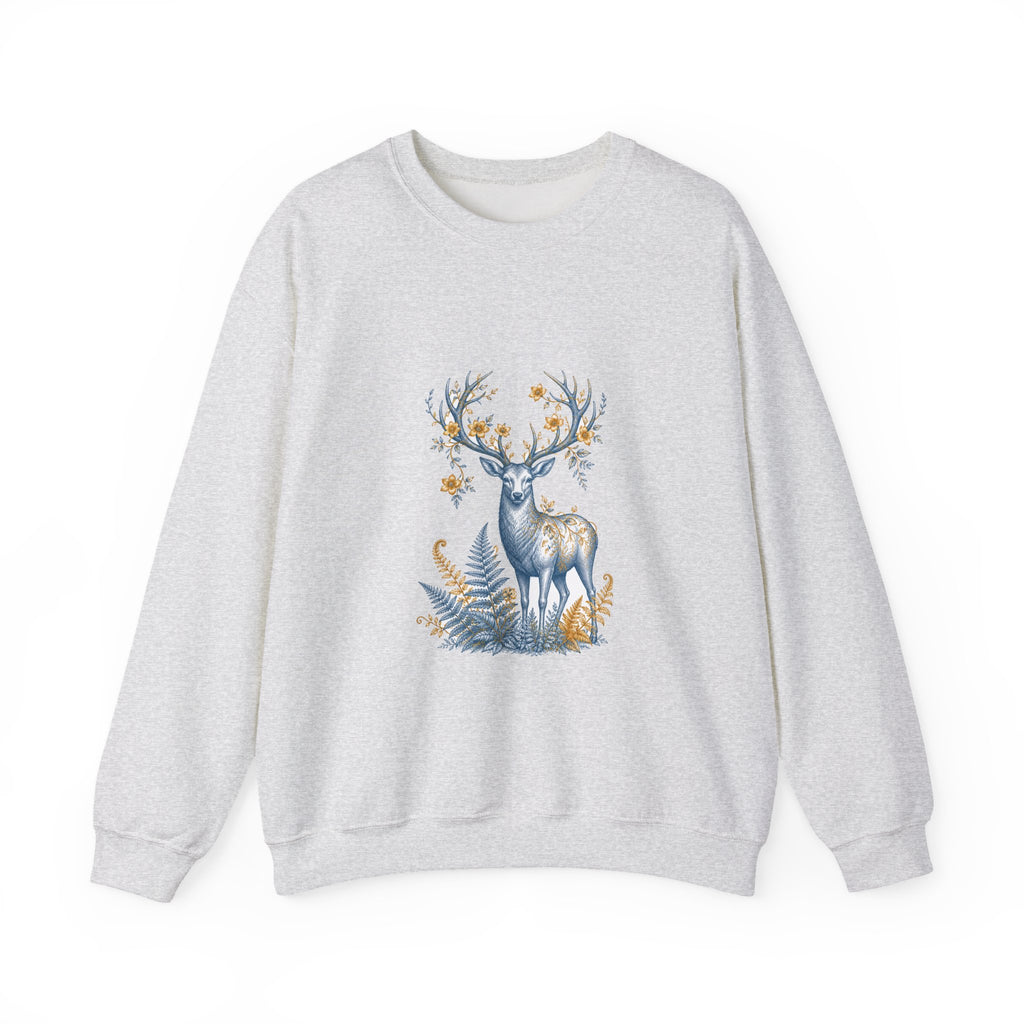 Matching Couple Sweatshirt - Bear & Deer Matching Couple Crewneck Sweatshirt Vintage Art His Hers Wedding Gift - Design B