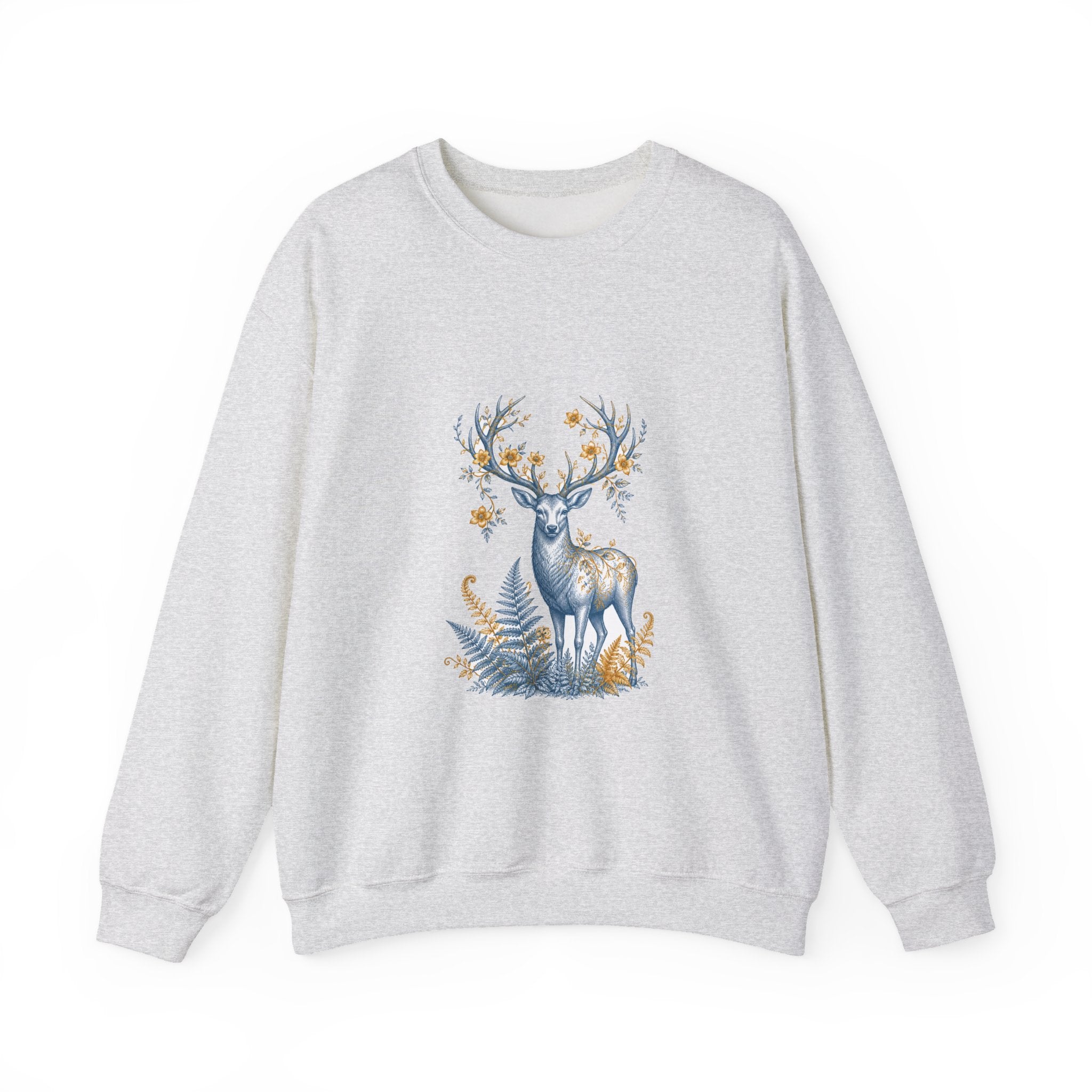 Matching Couple Sweatshirt - Bear & Deer Matching Couple Crewneck Sweatshirt Vintage Art His Hers Wedding Gift - Design B