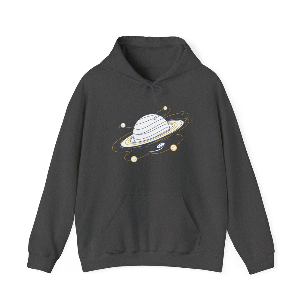 Matching Couple Sweatshirt - Saturn & Jupiter Matching Couple Hooded Sweatshirt Minimalist Art His Hers Valentine Gift - Design A