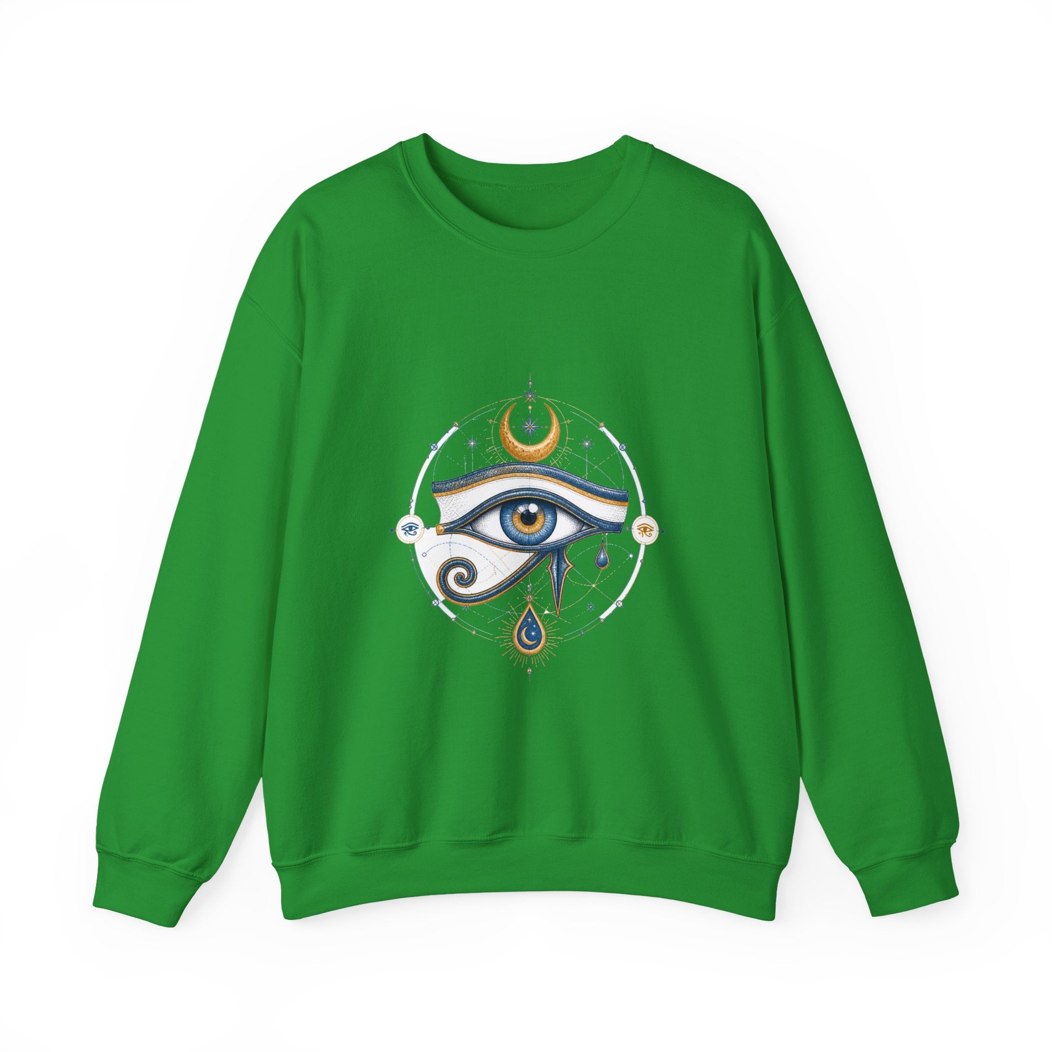 Matching Couple Sweatshirt - Eye of Ra & Horus Matching Couple Premium Fleece Sweatshirt Hand-Drawn Art His Hers Anniversary Gift - Design B