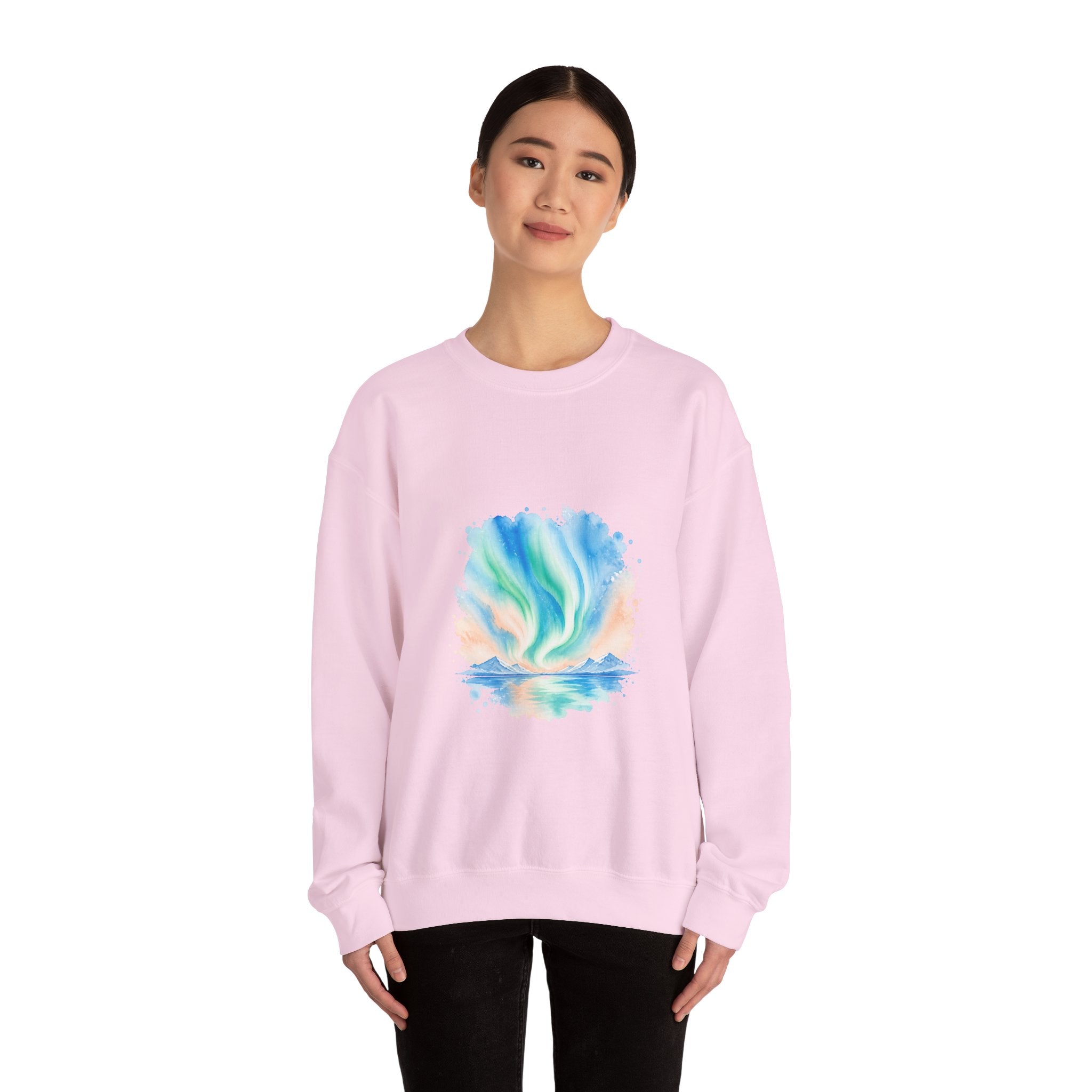 Matching Couple Sweatshirt - Aurora & Southern Cross Matching Couple Comfort Colors Crew Watercolor Art His Hers Birthday Gift - Design A