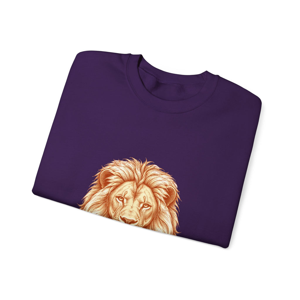 Matching Couple Sweatshirt - Lion & Lamb Matching Couple Comfort Colors Crew Hand-Drawn Art His Hers Anniversary Gift - Design A