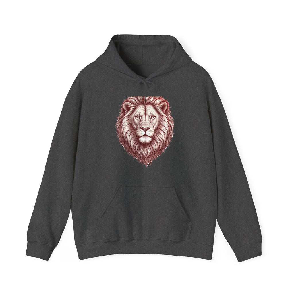 Matching Couple Sweatshirt - Lion & Lamb Matching Couple Hooded Sweatshirt Hand-Drawn Art His Hers Best Friend Gift - Design A