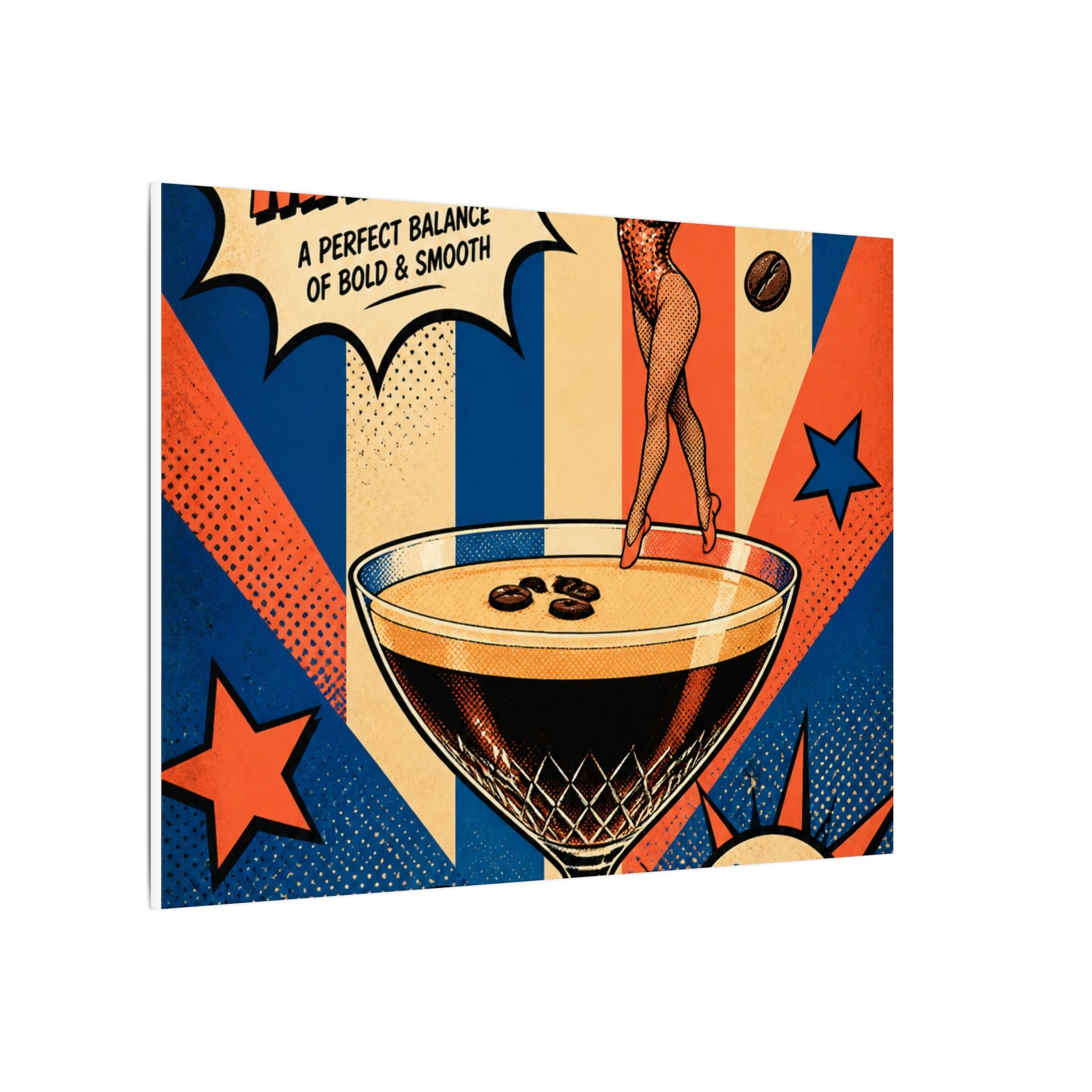 Espresso Martini Acrobat Wall Art Canvas 24×36 Pop Art Restaurant Decor Maximalist Print