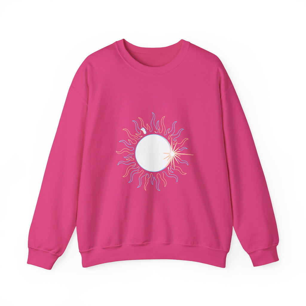 Matching Couple Sweatshirt - Solar & Lunar Eclipse Matching Couple Crewneck Sweatshirt Minimalist Art His Hers Valentine Gift - Design A