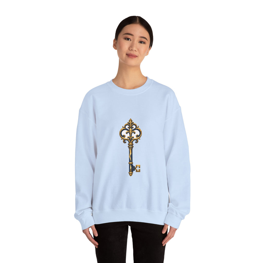 Matching Couple Sweatshirt - Key & Lock Matching Couple Premium Fleece Sweatshirt Geometric Art His Hers Love Gift - Design A