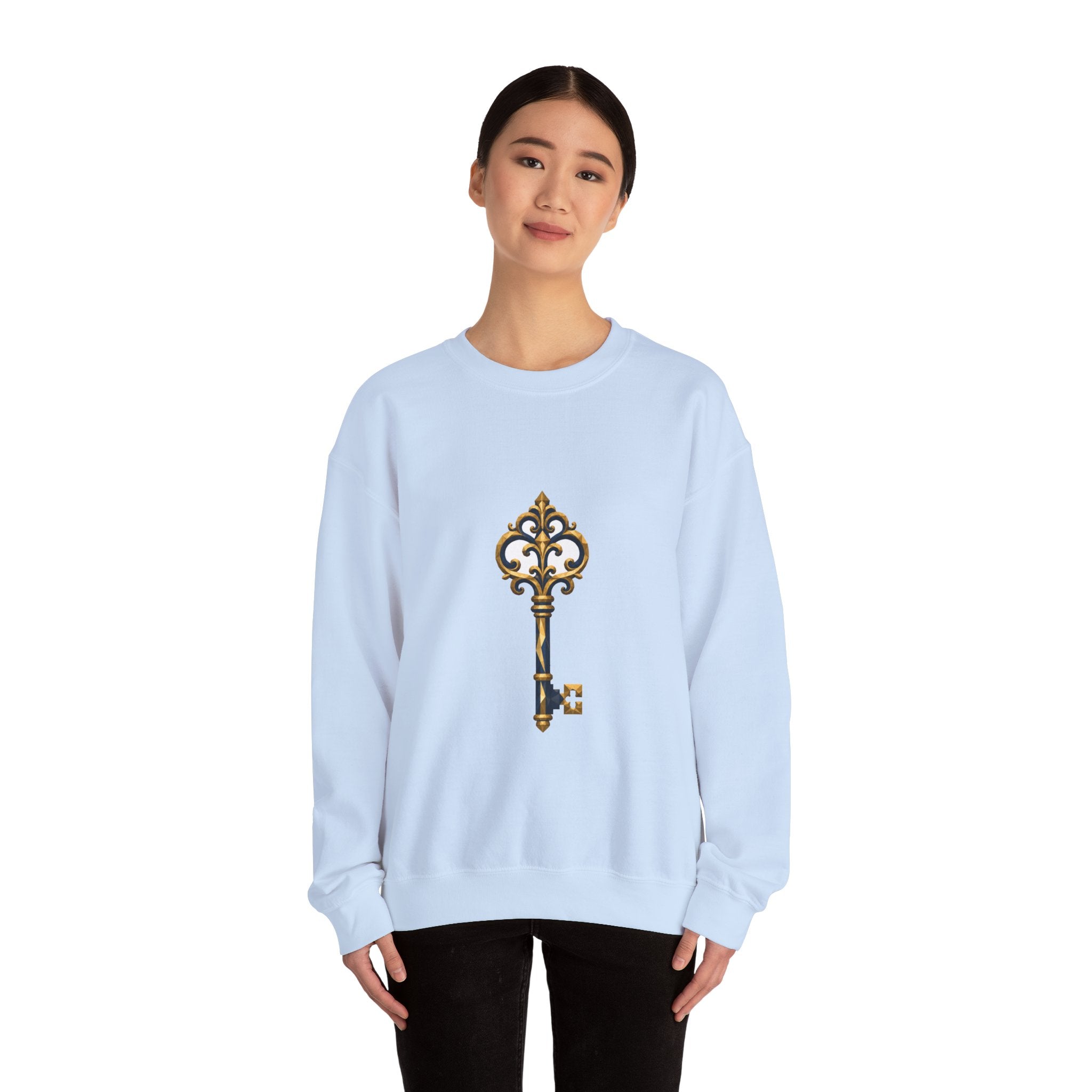Matching Couple Sweatshirt - Key & Lock Matching Couple Premium Fleece Sweatshirt Geometric Art His Hers Love Gift - Design A